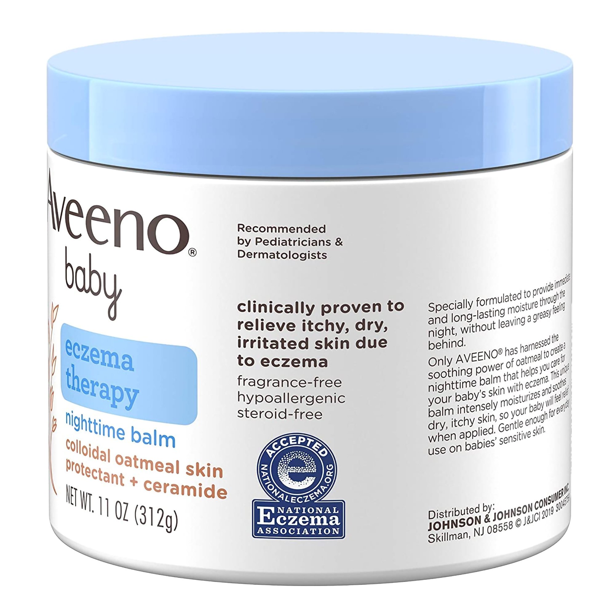 J & J Sales 69968002002 - Aveeno® Baby Eczema Therapy Nighttime Balm, 11-ounce Jar - 1/Each