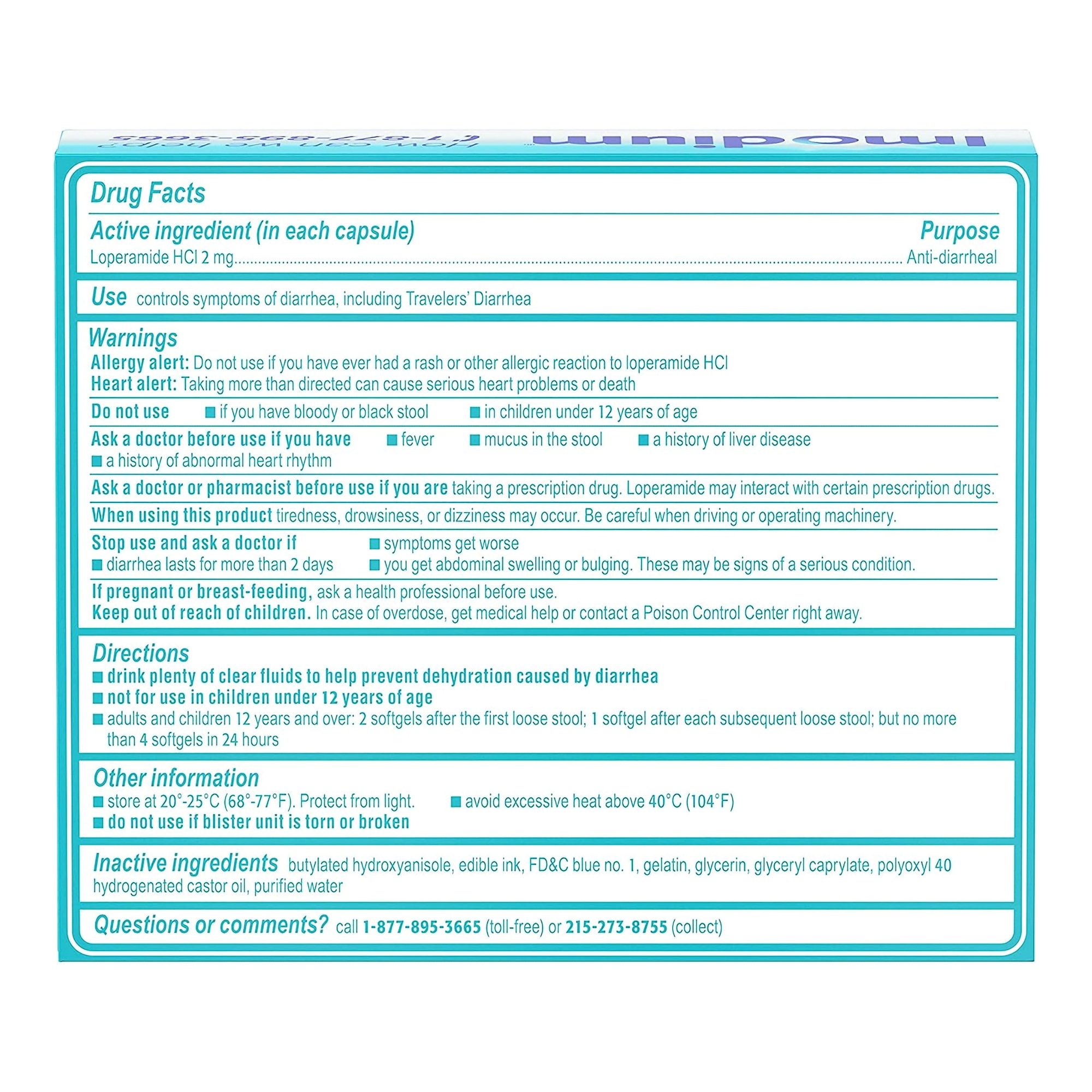 J & J Sales 50580036702 - Imodium® A-D Loperamide HCl 2 mg Anti-Diarrheal Softgels - 24/Box