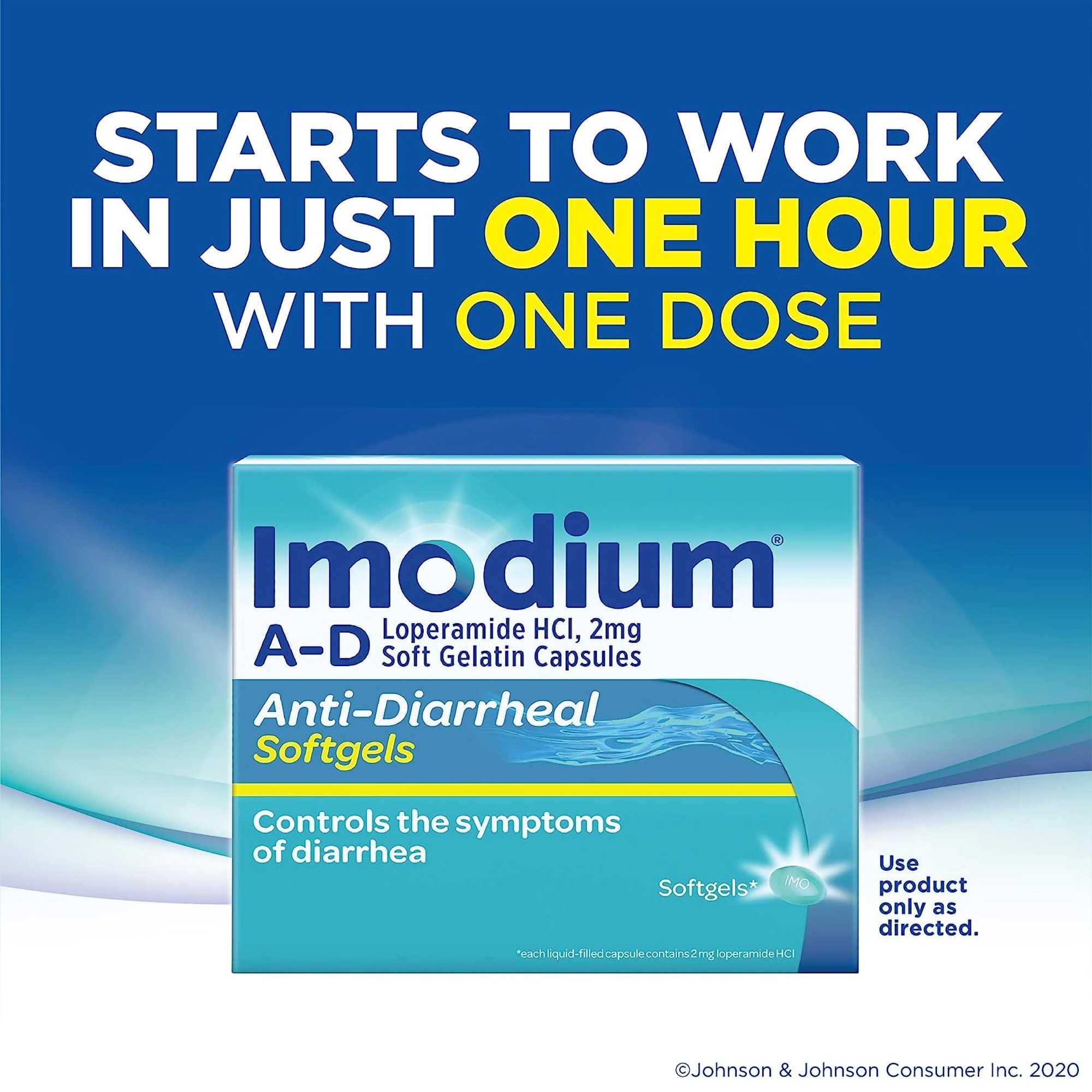 J & J Sales 50580036702 - Imodium® A-D Loperamide HCl 2 mg Anti-Diarrheal Softgels - 24/Box
