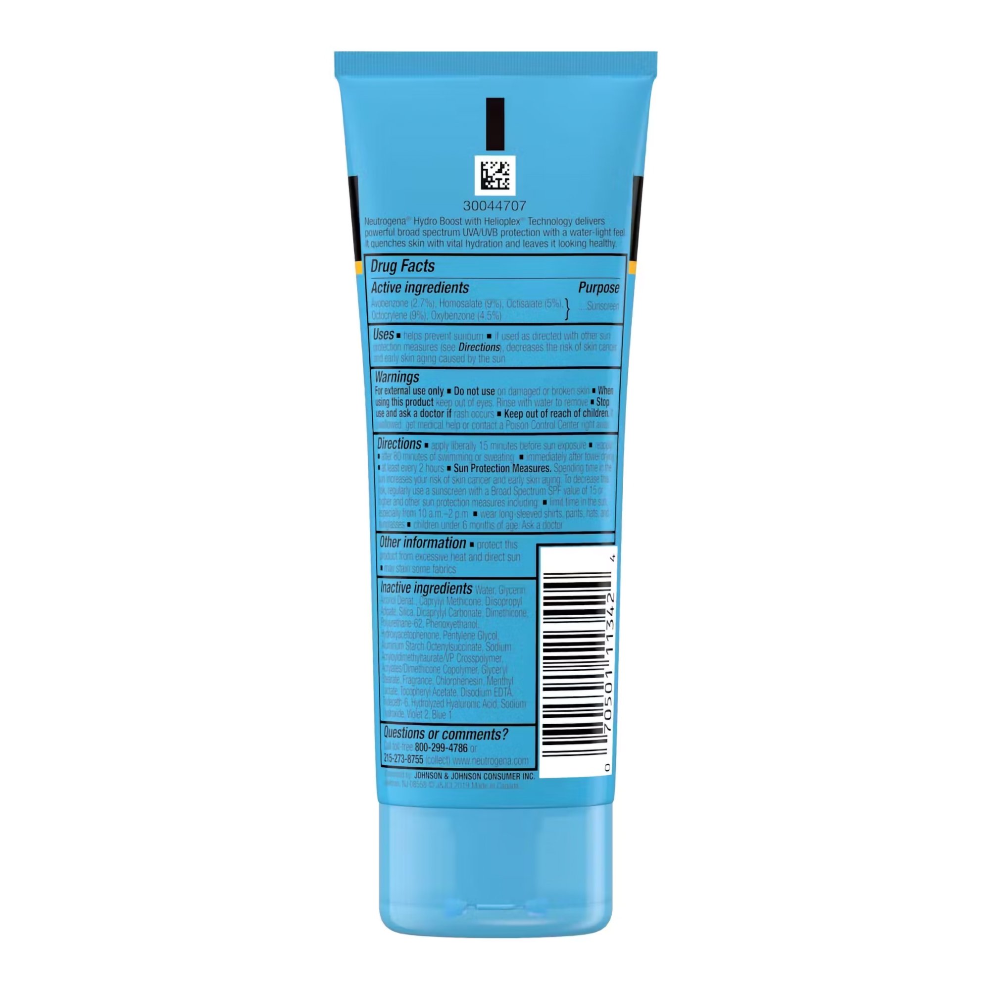 J & J Sales 69968031503 - Neutrogena® Hydro Boost Water Gel Lotion Sunscreen SPF 50, 3-ounce Tube - 1/Each