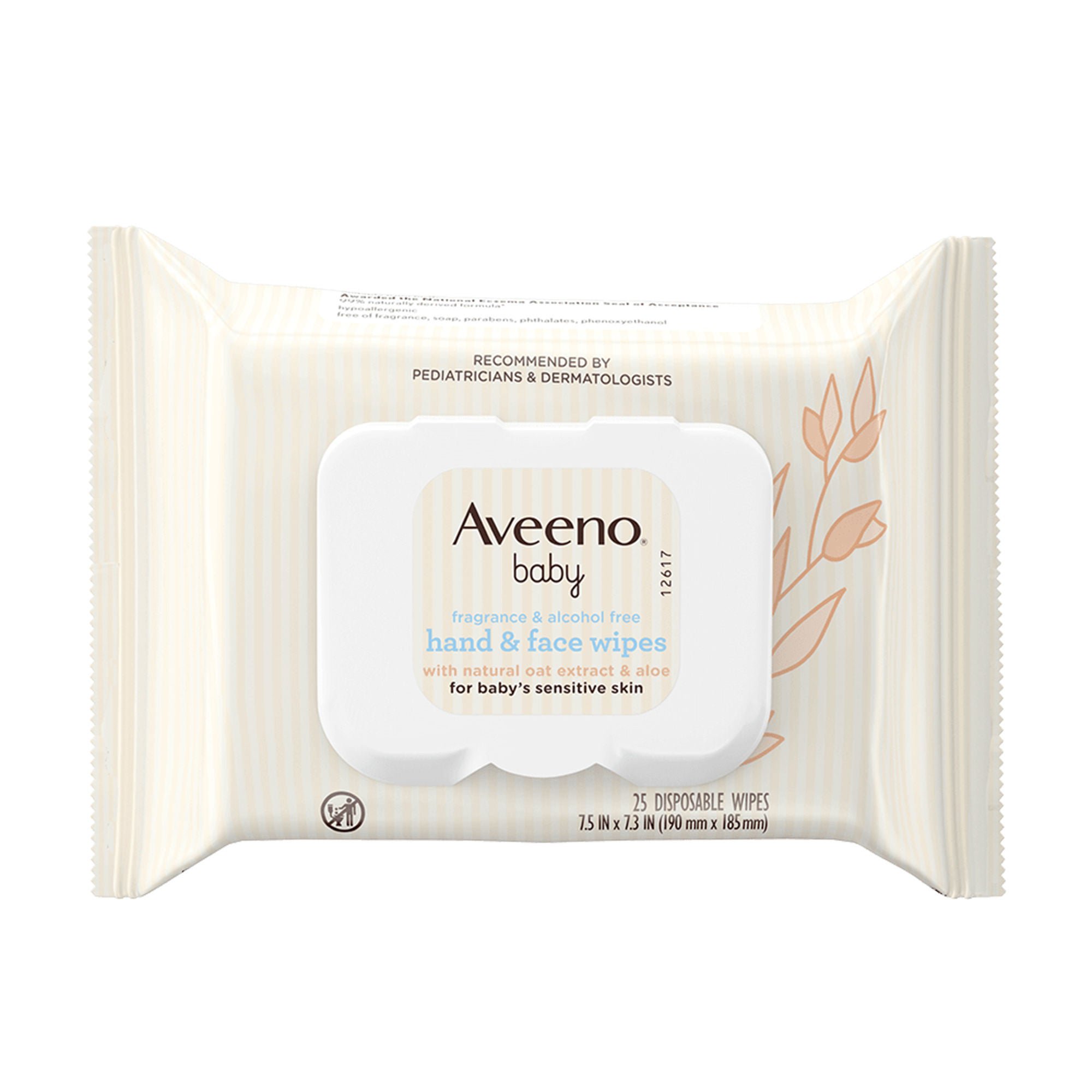 J & J Sales - 38137117987 Aveeno® Baby Hand and Face Wipes Fragrance Free