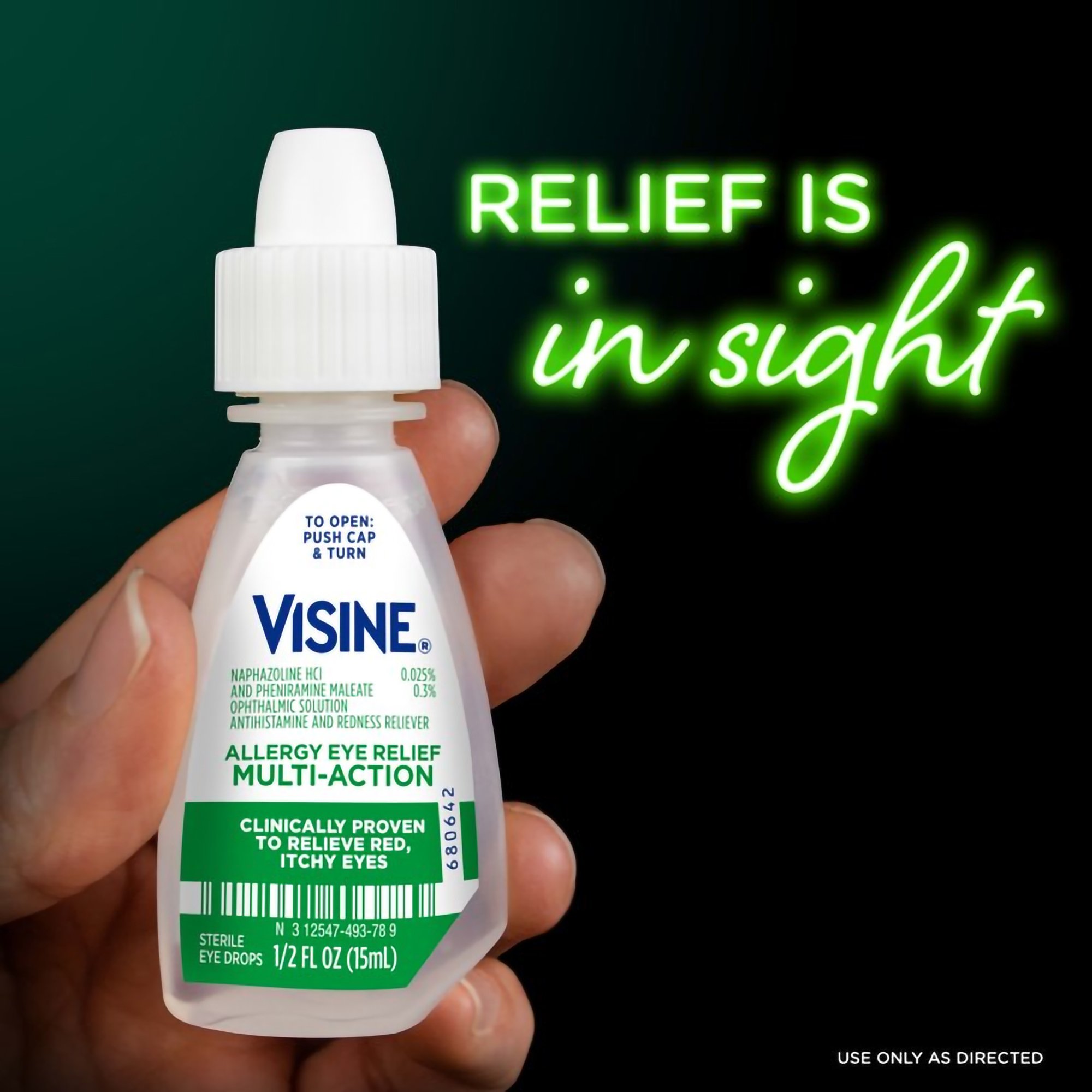 J & J Sales 31254749378 - Visine Allergy Eye Relief Multi-Action Drops - 1/Each