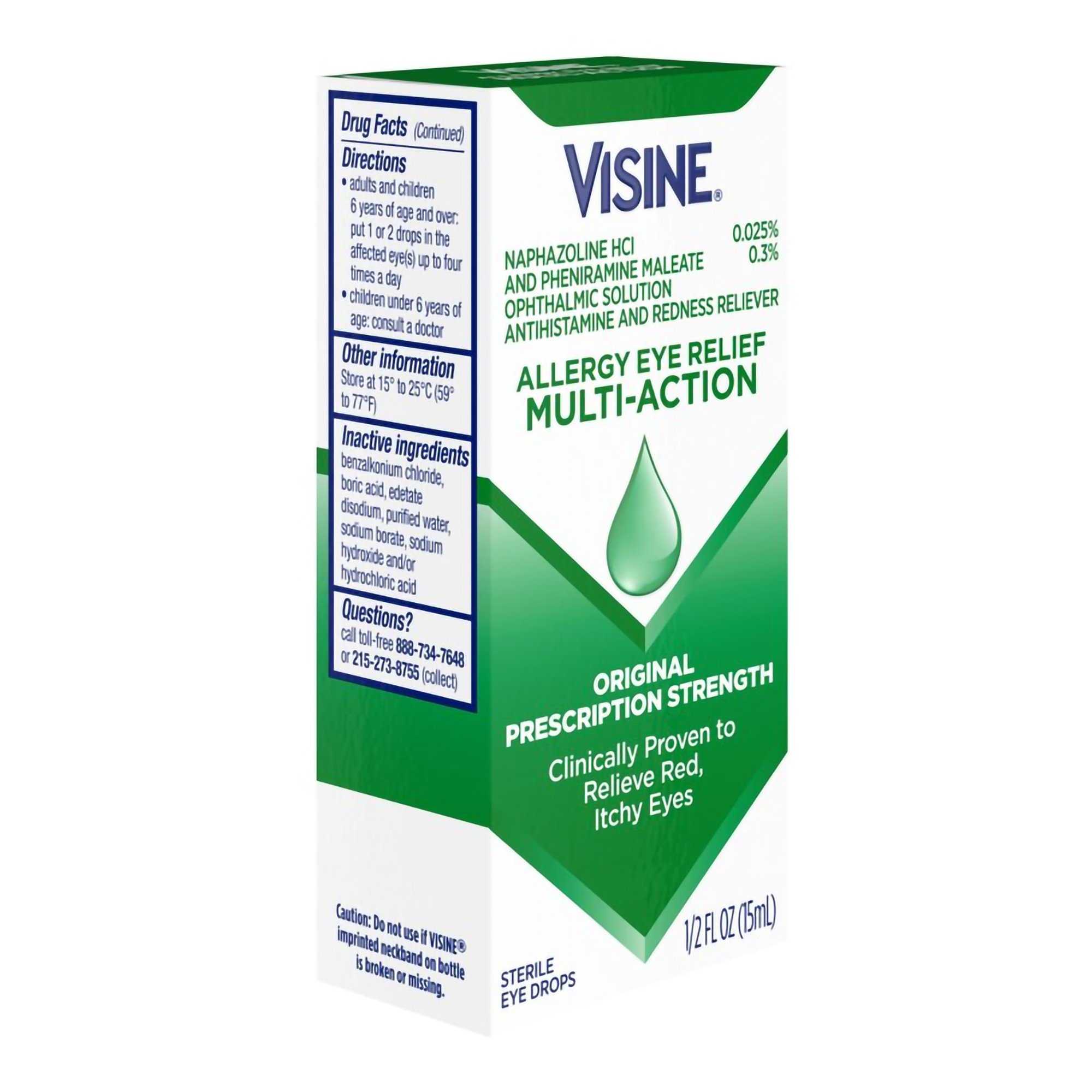 J & J Sales 31254749378 - Visine Allergy Eye Relief Multi-Action Drops - 1/Each