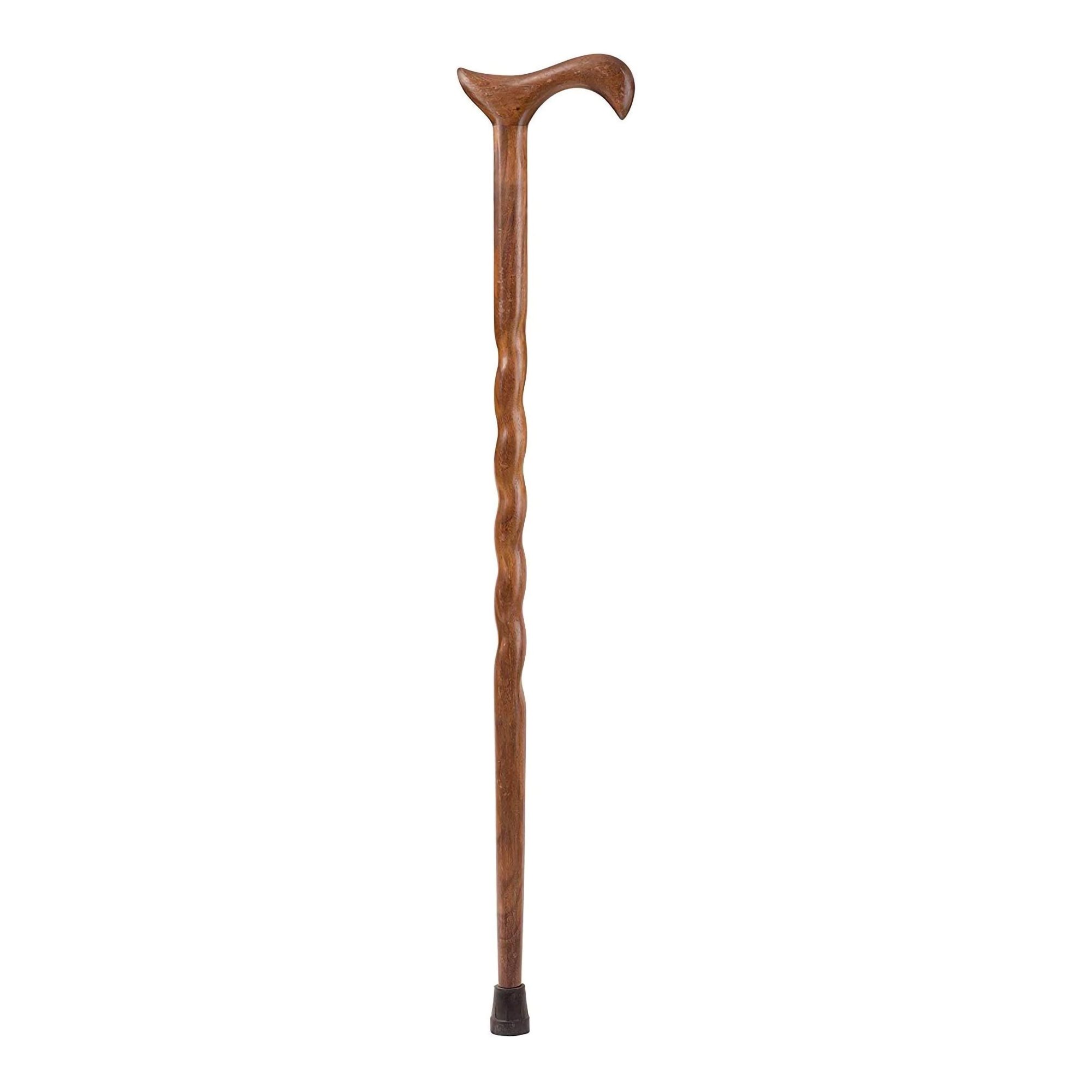 Mabis Healthcare 502-3000-0093 - Brazos™ Twisted Walnut Derby Handcrafted Walking Cane, 34-Inch Height - 1/Each