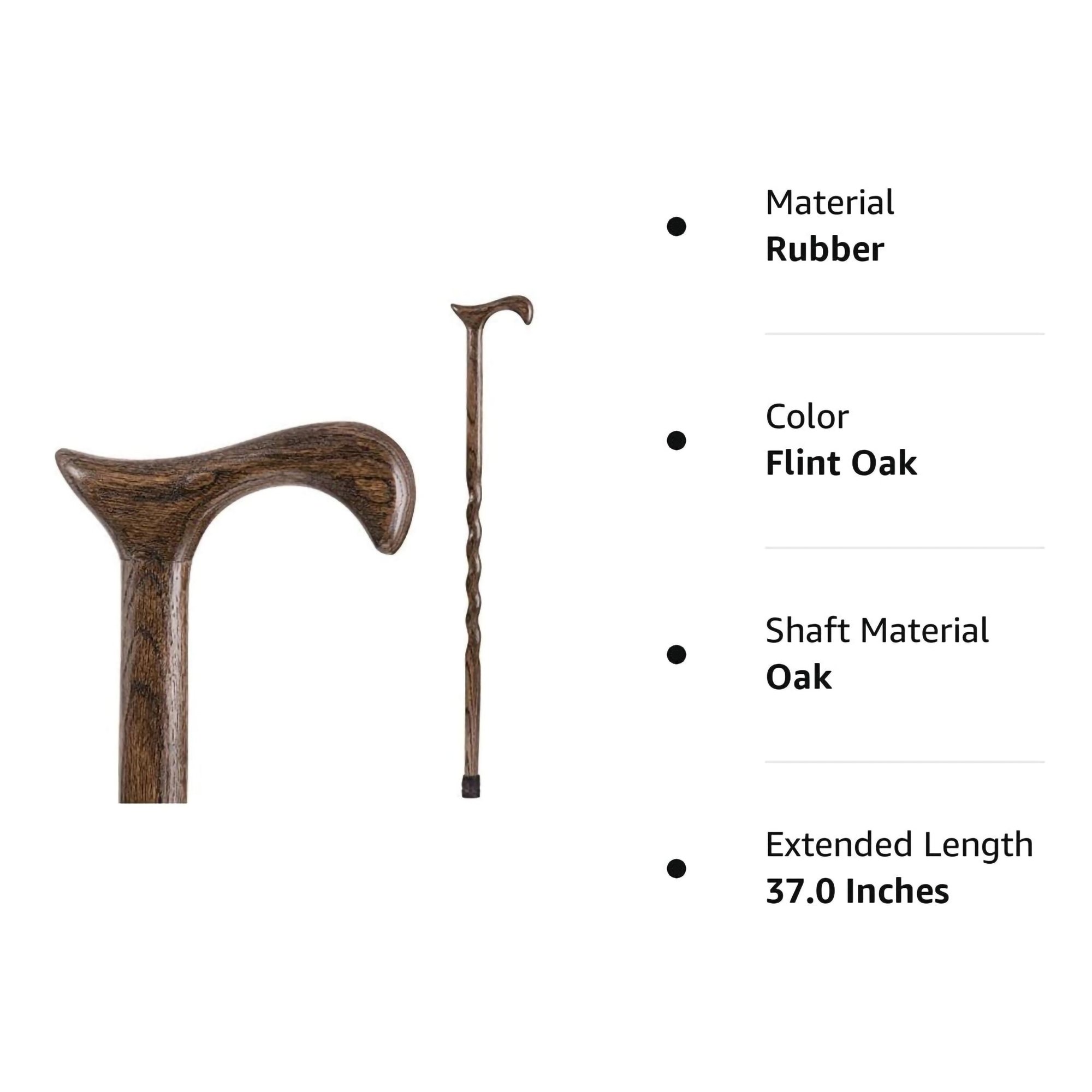 Mabis Healthcare 502-3000-0047 - Brazos™ Twisted Oak Derby Cane, 37 Inch Height, Flint Color - 1/Each