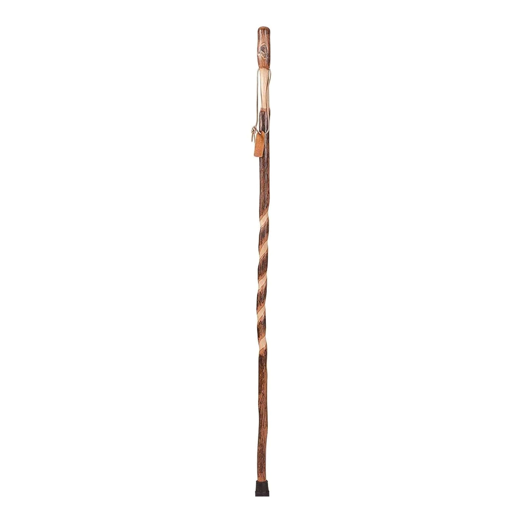 Mabis Healthcare 602-3000-1282 - Brazos™ Twisted Hickory Rustic Walking Stick, 58-Inch Height - 1/Each