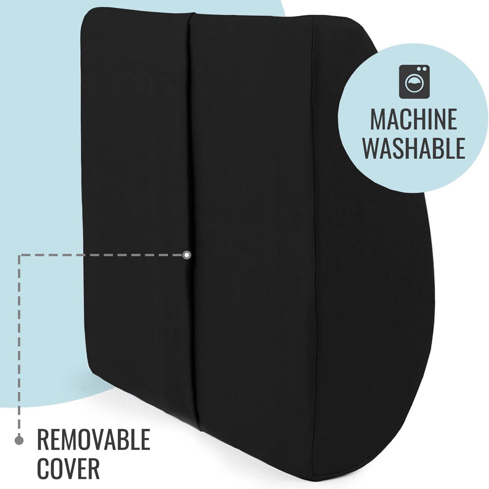 Mabis Healthcare 555-7921-0200 - DMI® Lumbar Seat Cushion, Black, 14 x 13 x 3 in. - 1/Each