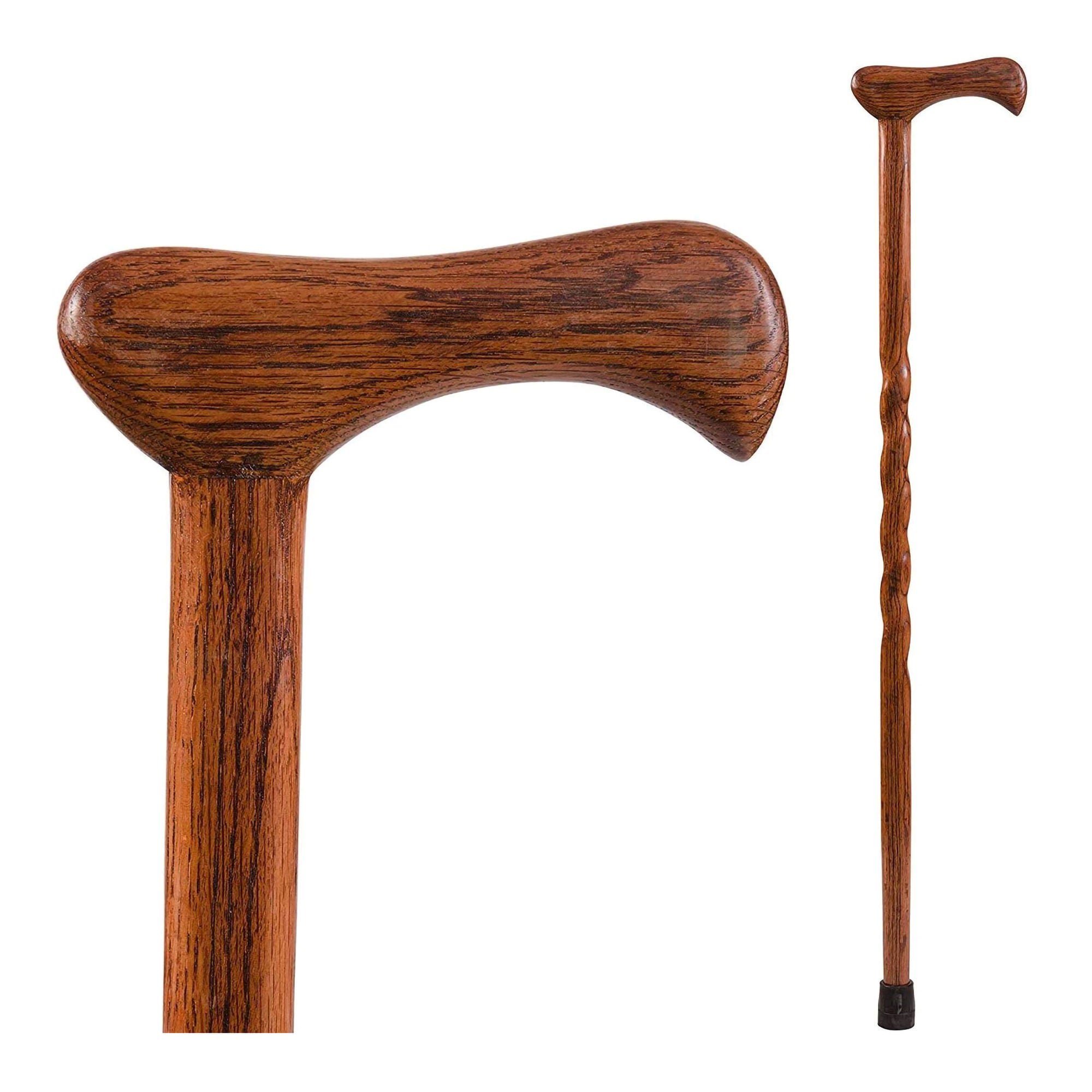 Mabis Healthcare - 502-3000-0174 Brazos™ Twisted Oak Cane with T-Handle