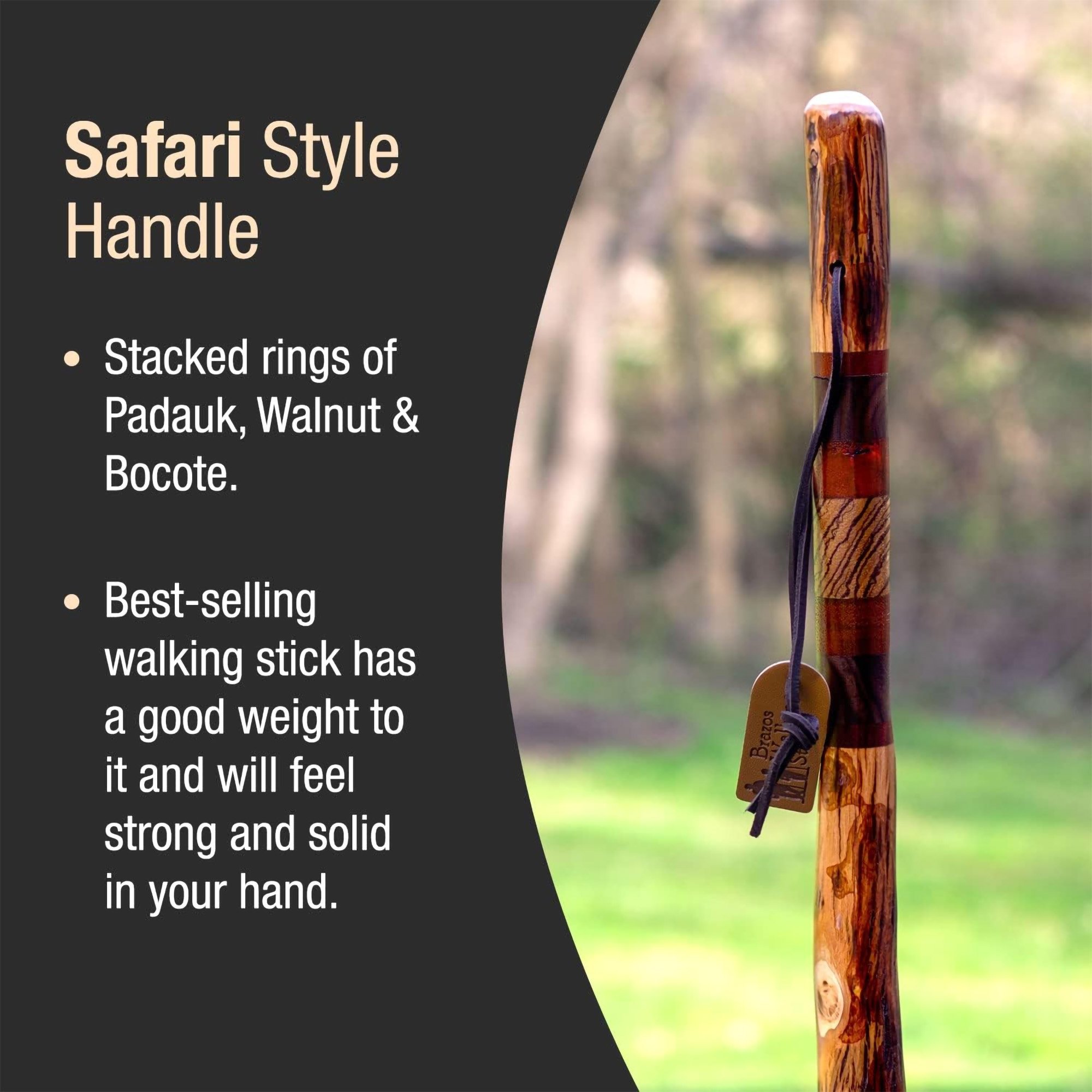 Mabis Healthcare 602-3000-1202 - Brazos™ Free Form Safari Walking Stick, 55-Inch Height - 1/Each