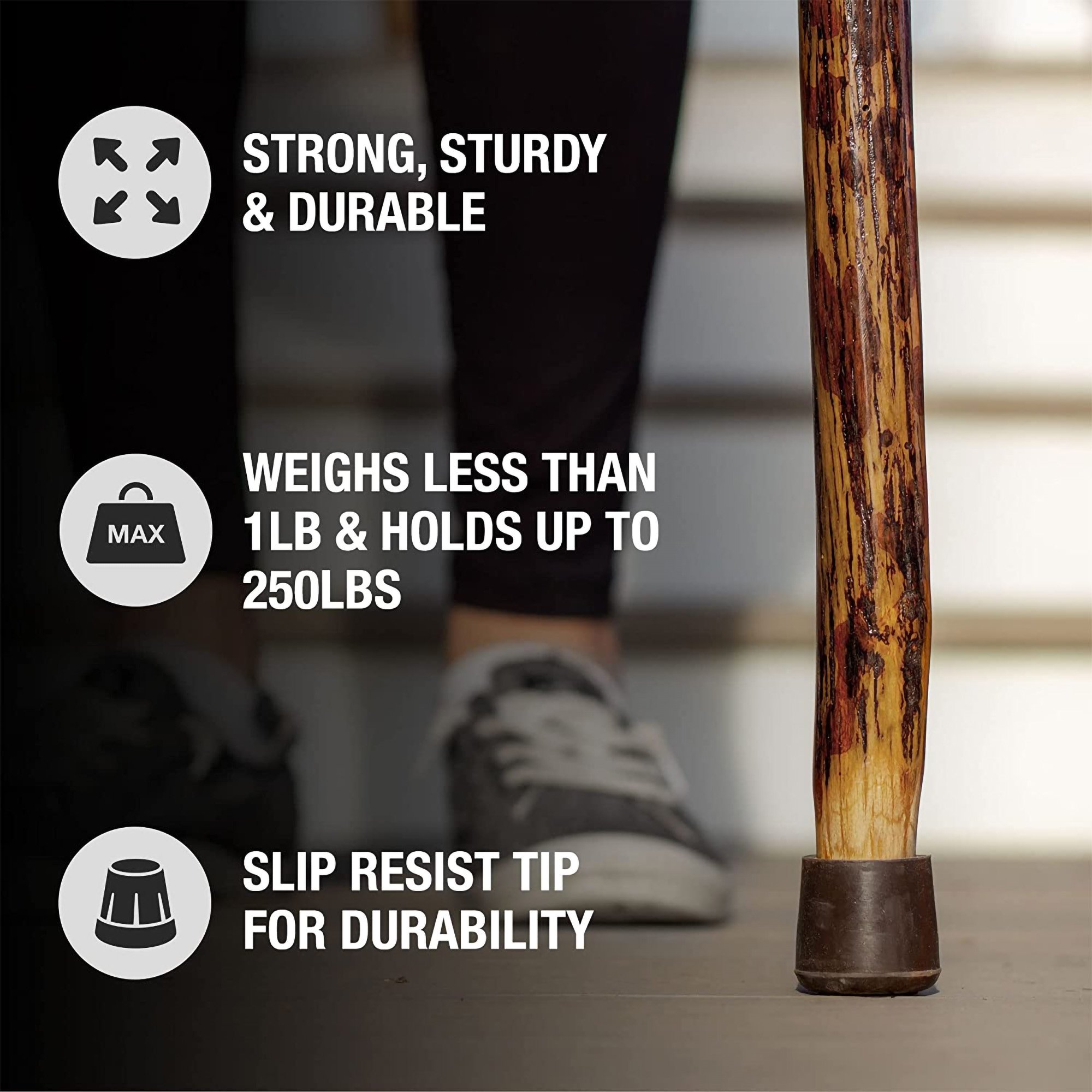 Mabis Healthcare 602-3000-1202 - Brazos™ Free Form Safari Walking Stick, 55-Inch Height - 1/Each
