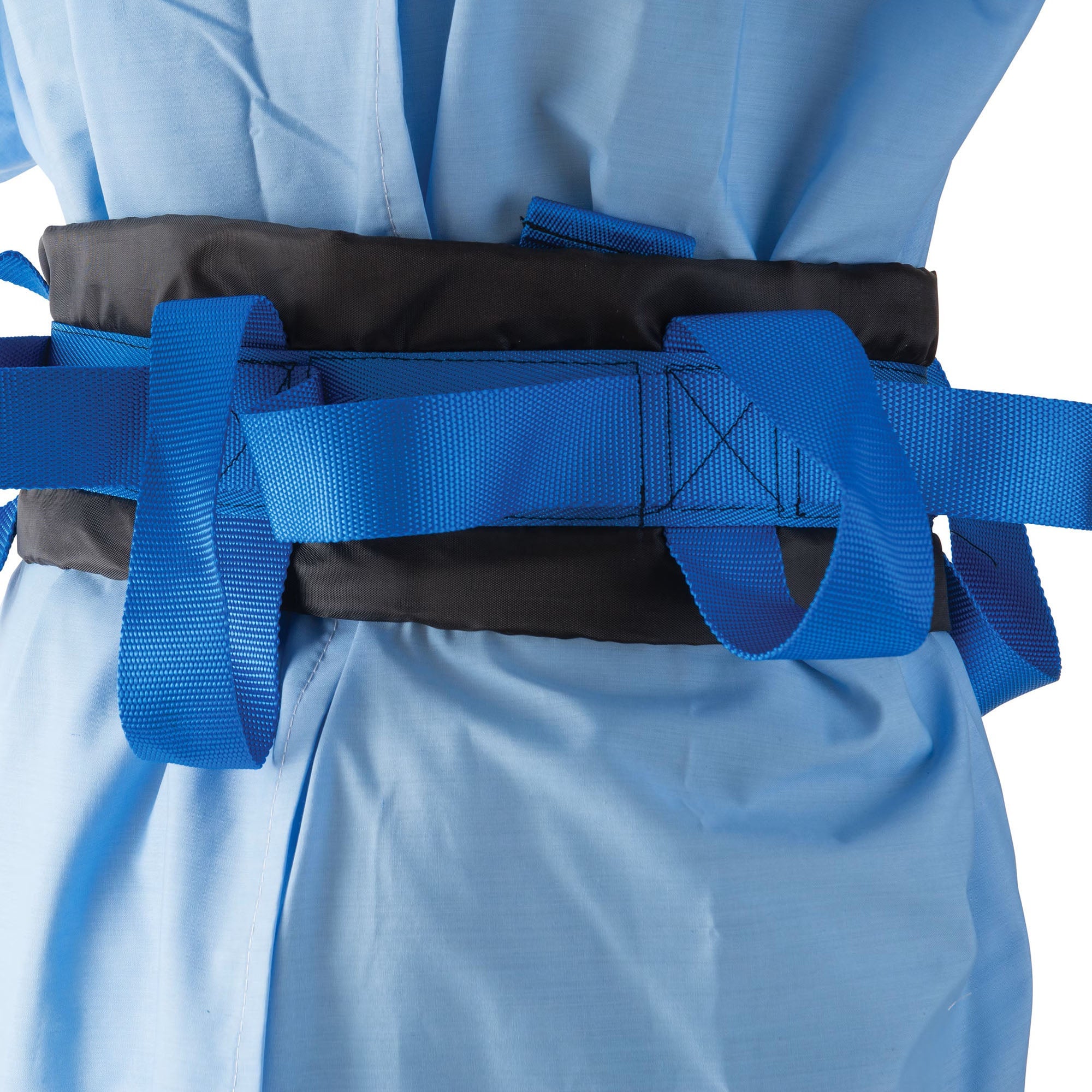 Mabis Healthcare - 533-6030-2122 Gait Belt with Handles DMI® Deluxe 46 to 52 Inch Length Black / Blue Nylon