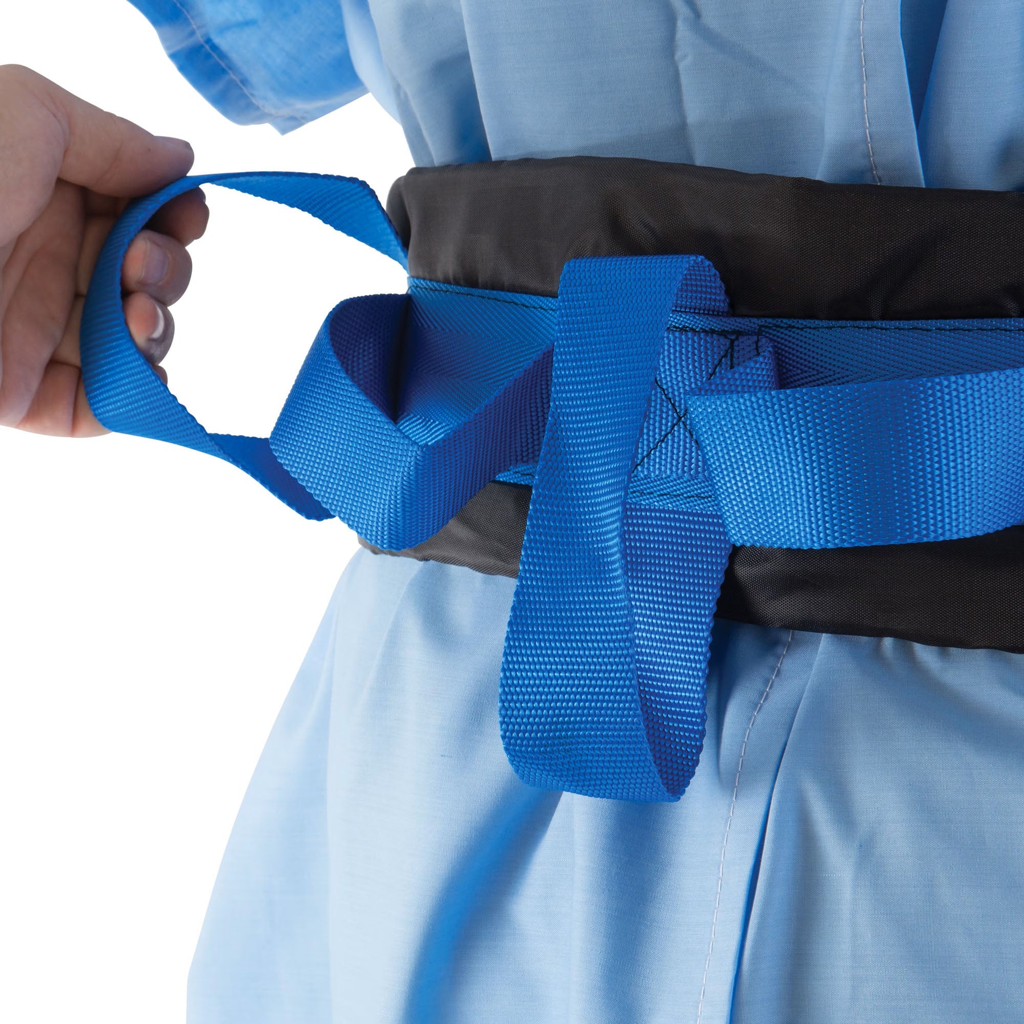 Mabis Healthcare - 533-6030-2122 Gait Belt with Handles DMI® Deluxe 46 to 52 Inch Length Black / Blue Nylon