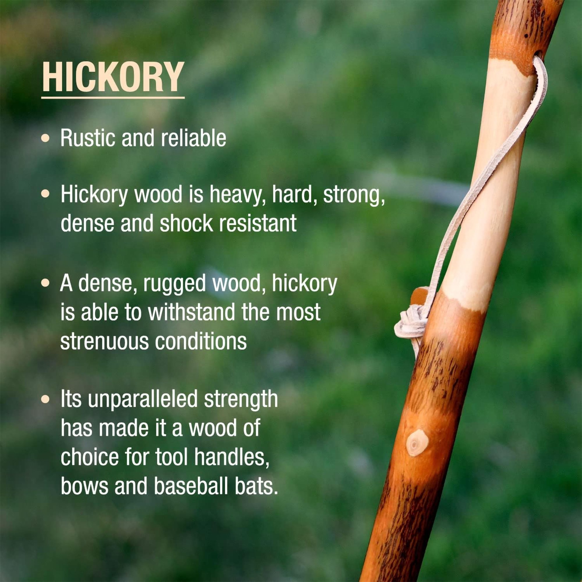 Mabis Healthcare 602-3000-1281 - Brazos™ Twisted Hickory Rustic Walking Stick, 55-Inch Height - 1/Each