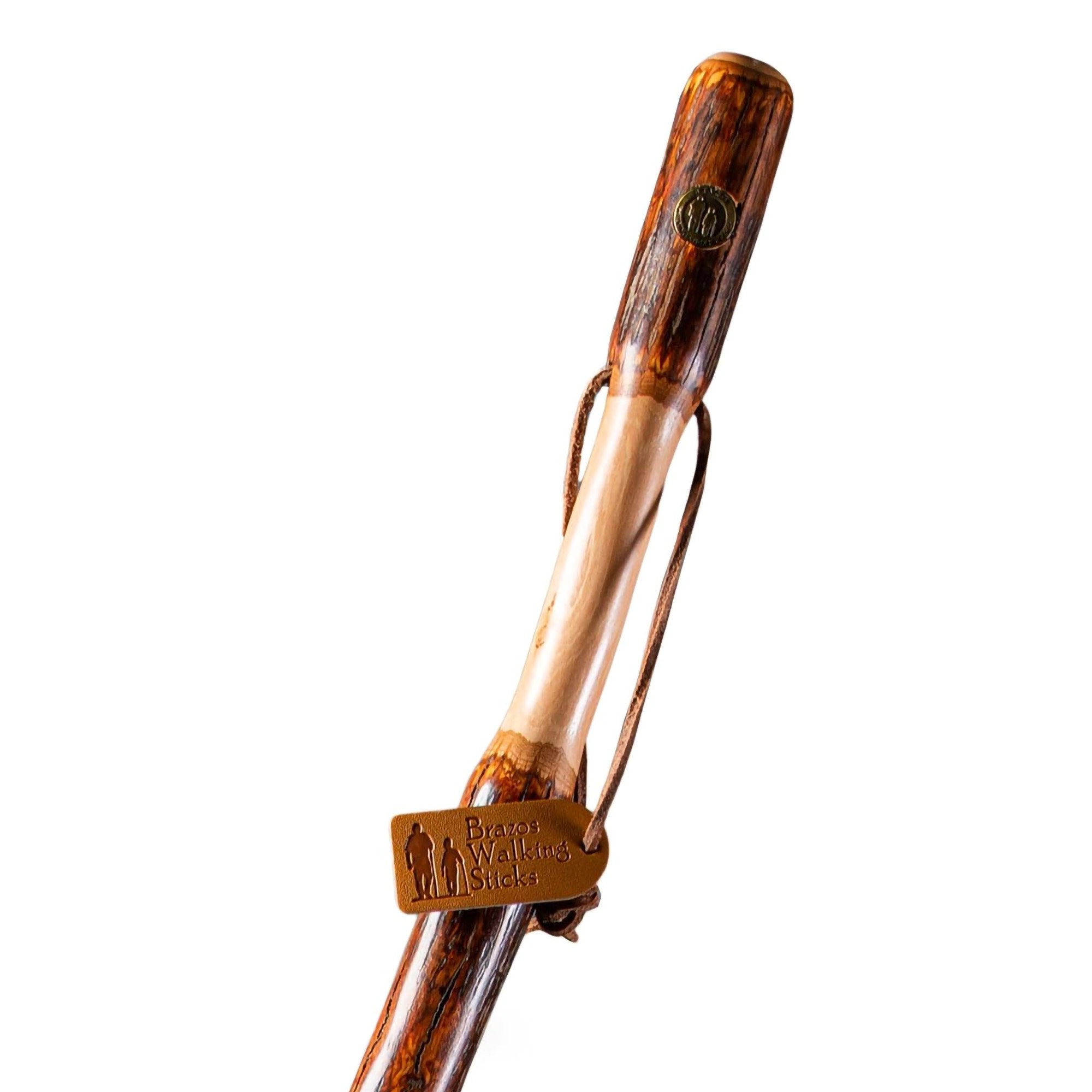 Mabis Healthcare 602-3000-1281 - Brazos™ Twisted Hickory Rustic Walking Stick, 55-Inch Height - 1/Each