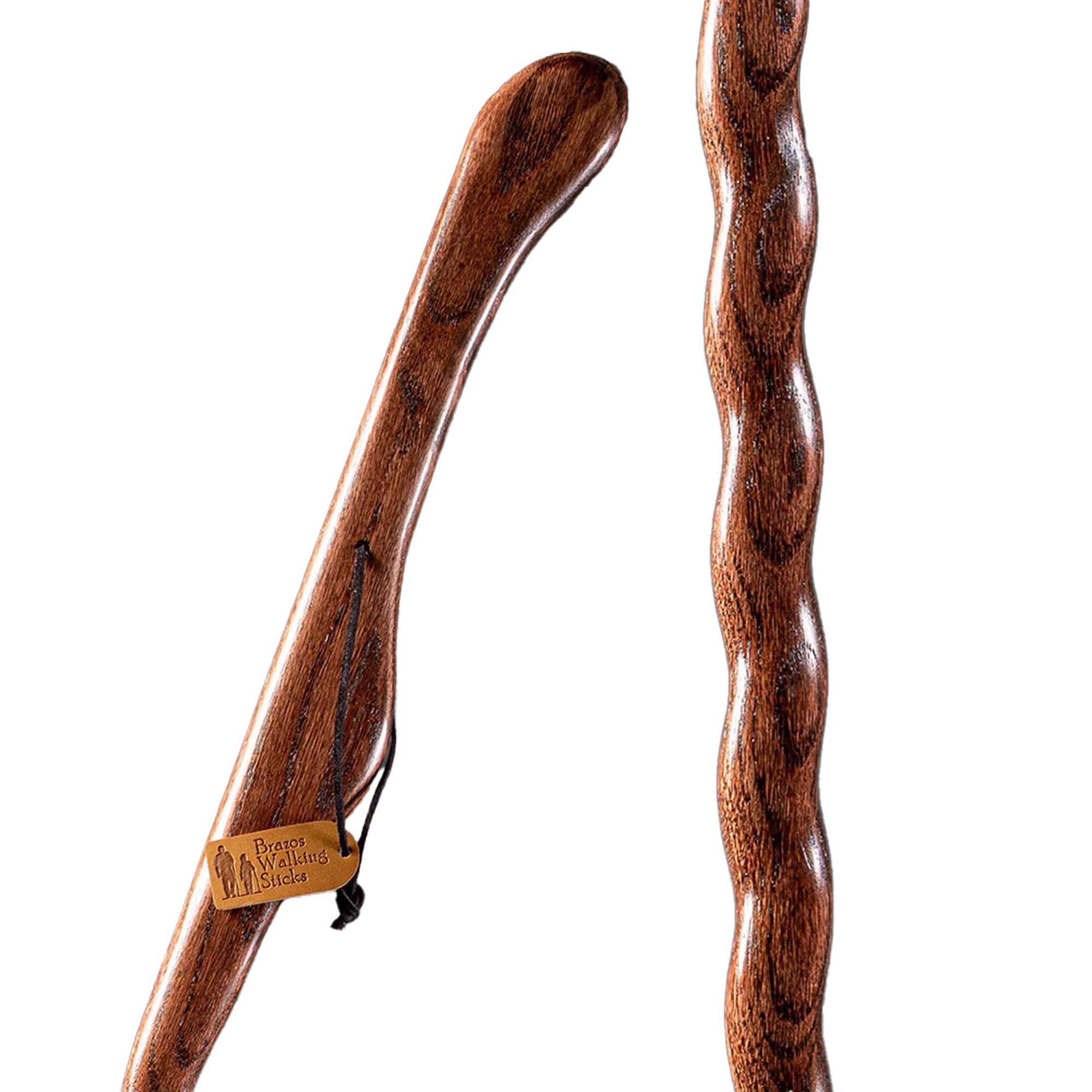 Mabis Healthcare 602-3000-1106 - Brazos™ Twisted Oak Hitchhiker Handcrafted Walking Stick, 48-Inch, Red - 1/Each