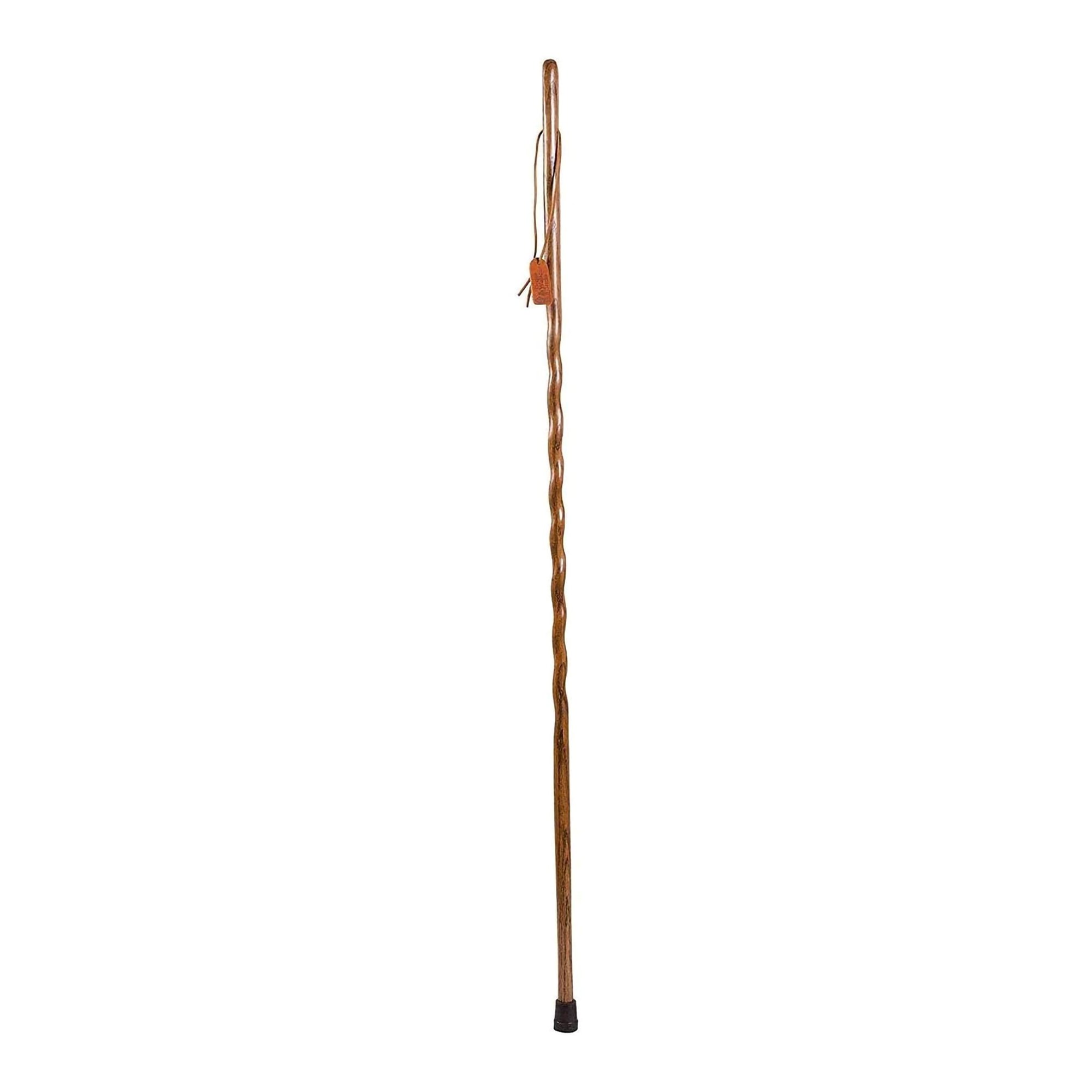 Mabis Healthcare 602-3000-1111 - Brazos™ Twisted Oak Hitchhiker Handcrafted Walking Stick, 58-Inch, Brown - 1/Each