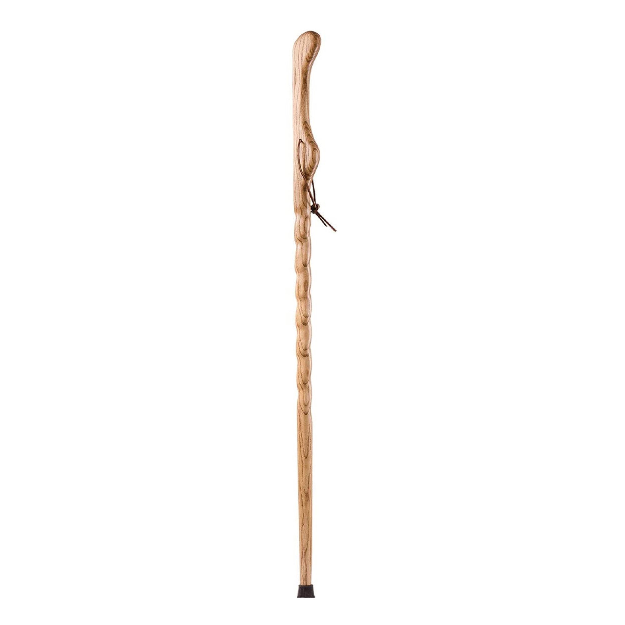 Mabis Healthcare 602-3000-1113 - Brazos™ Twisted Oak Hitchhiker Handcrafted Walking Stick, 58-Inch, Tan - 1/Each