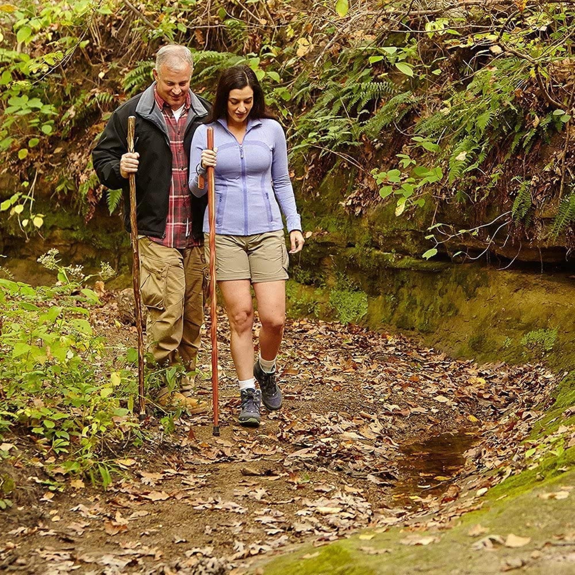 Mabis Healthcare 602-3000-1113 - Brazos™ Twisted Oak Hitchhiker Handcrafted Walking Stick, 58-Inch, Tan - 1/Each