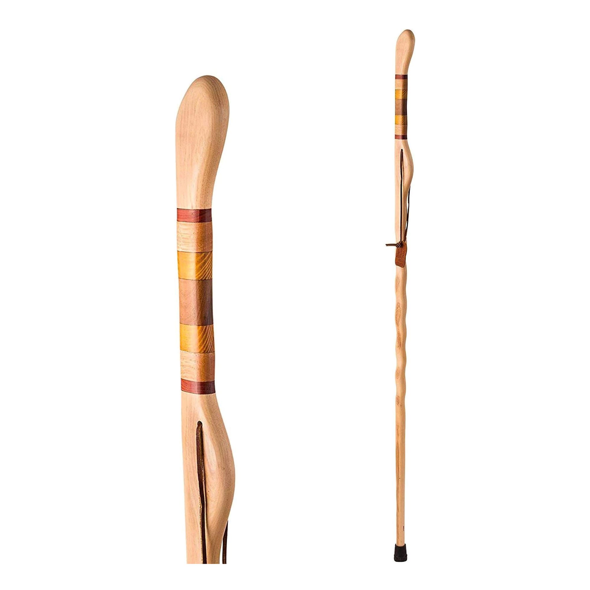 Mabis Healthcare - 602-3000-1143 Brazos™ Twisted Hickory Texas Safari Hitchhiker Handmade Walking Stick