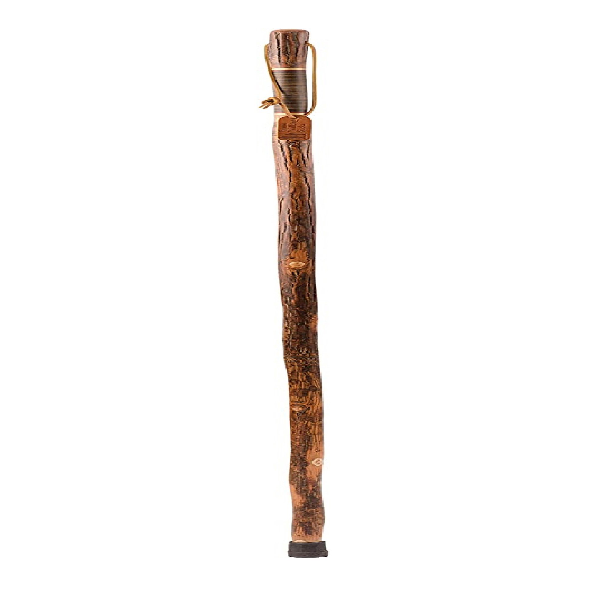 Mabis Healthcare 602-3000-1171 - Brazos™ Exotic Leather Safari Hickory Rustic Walking Stick, 58-Inch - 1/Each