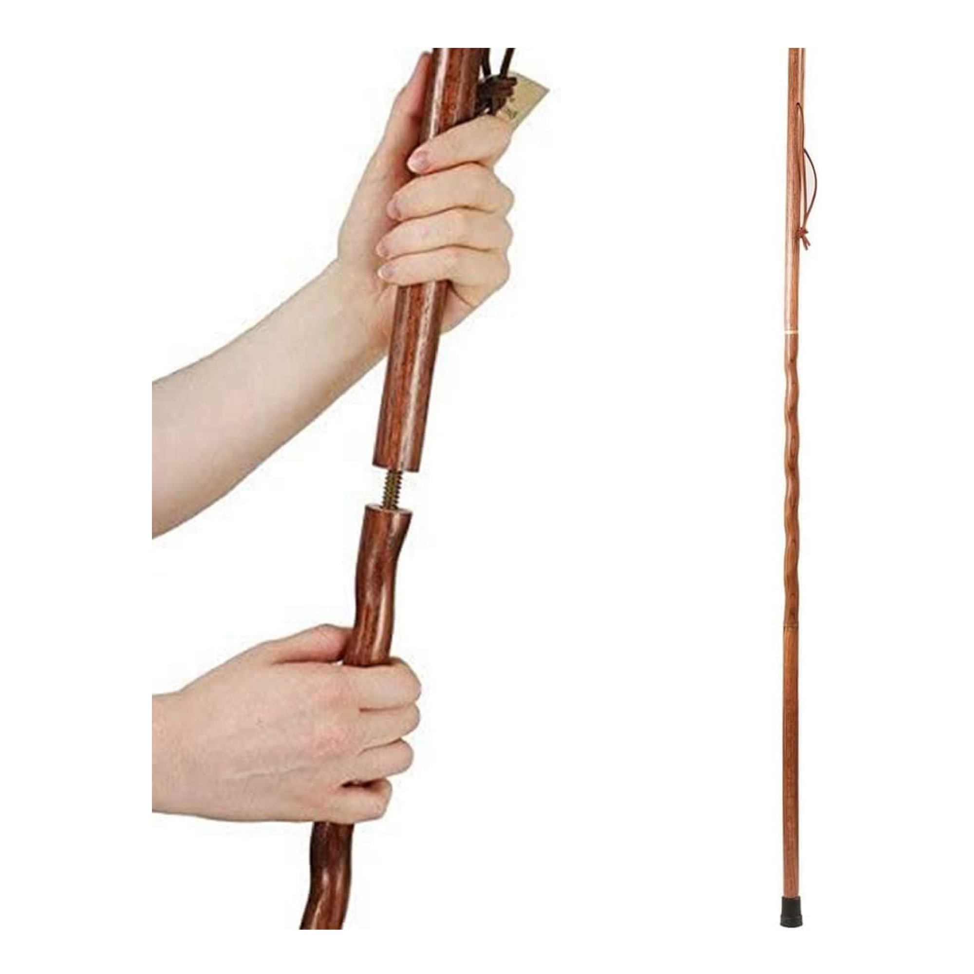 Mabis Healthcare 602-3000-1325 - Brazos™ Twisted Oak Traveler's Handcrafted Walking Stick, 55-Inch, Red - 1/Each