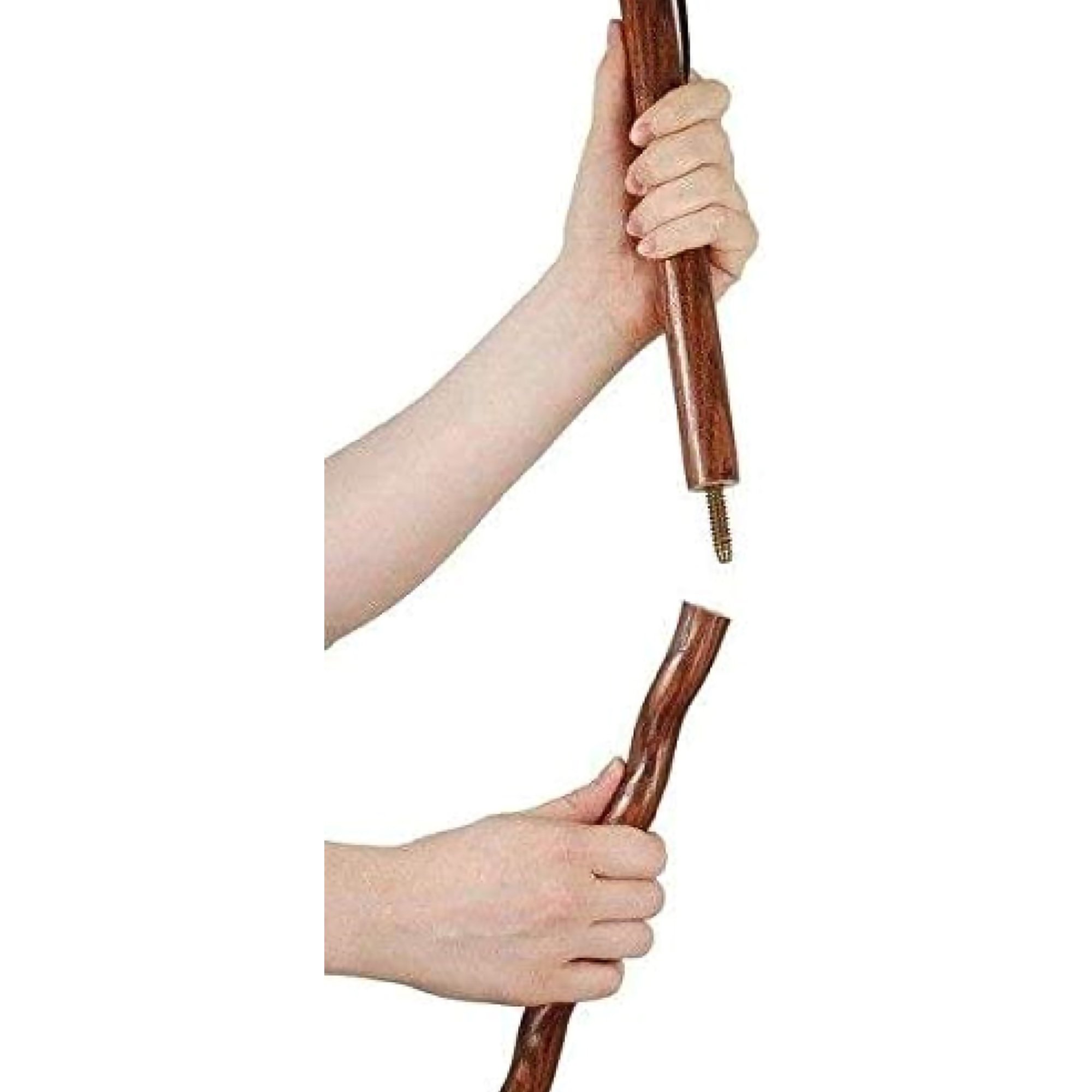 Mabis Healthcare 602-3000-1325 - Brazos™ Twisted Oak Traveler's Handcrafted Walking Stick, 55-Inch, Red - 1/Each