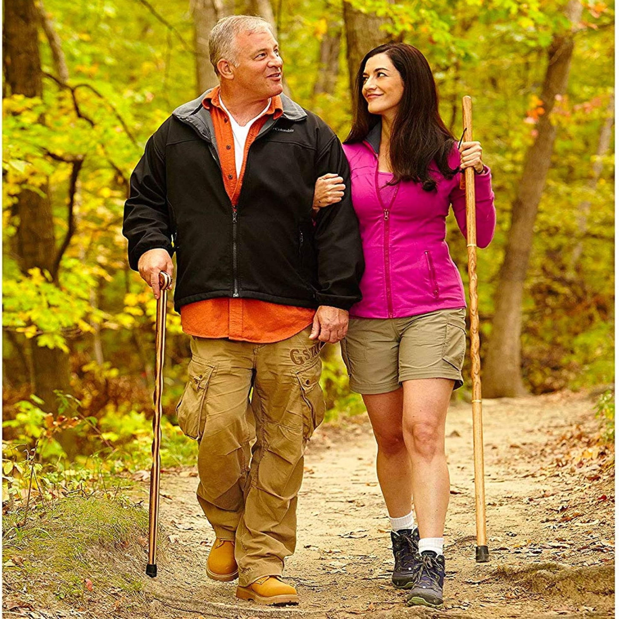 Mabis Healthcare 602-3000-1326 - Brazos™ Traveler's Oak Walking Stick, 55-Inch Height, Tan - 1/Each