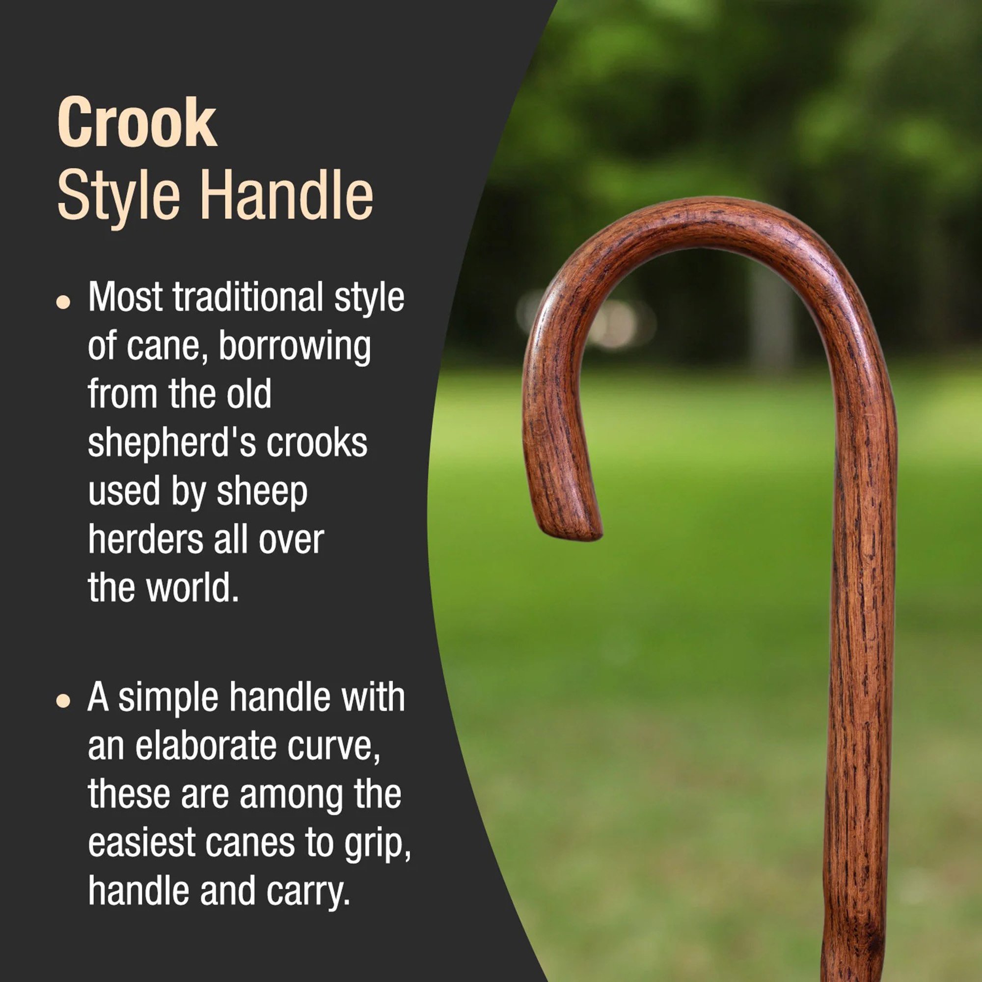 Mabis Healthcare 502-3000-0247 - Brazos™ Twisted Oak Crookneck Cane, 37-Inch Height, Red - 1/Each