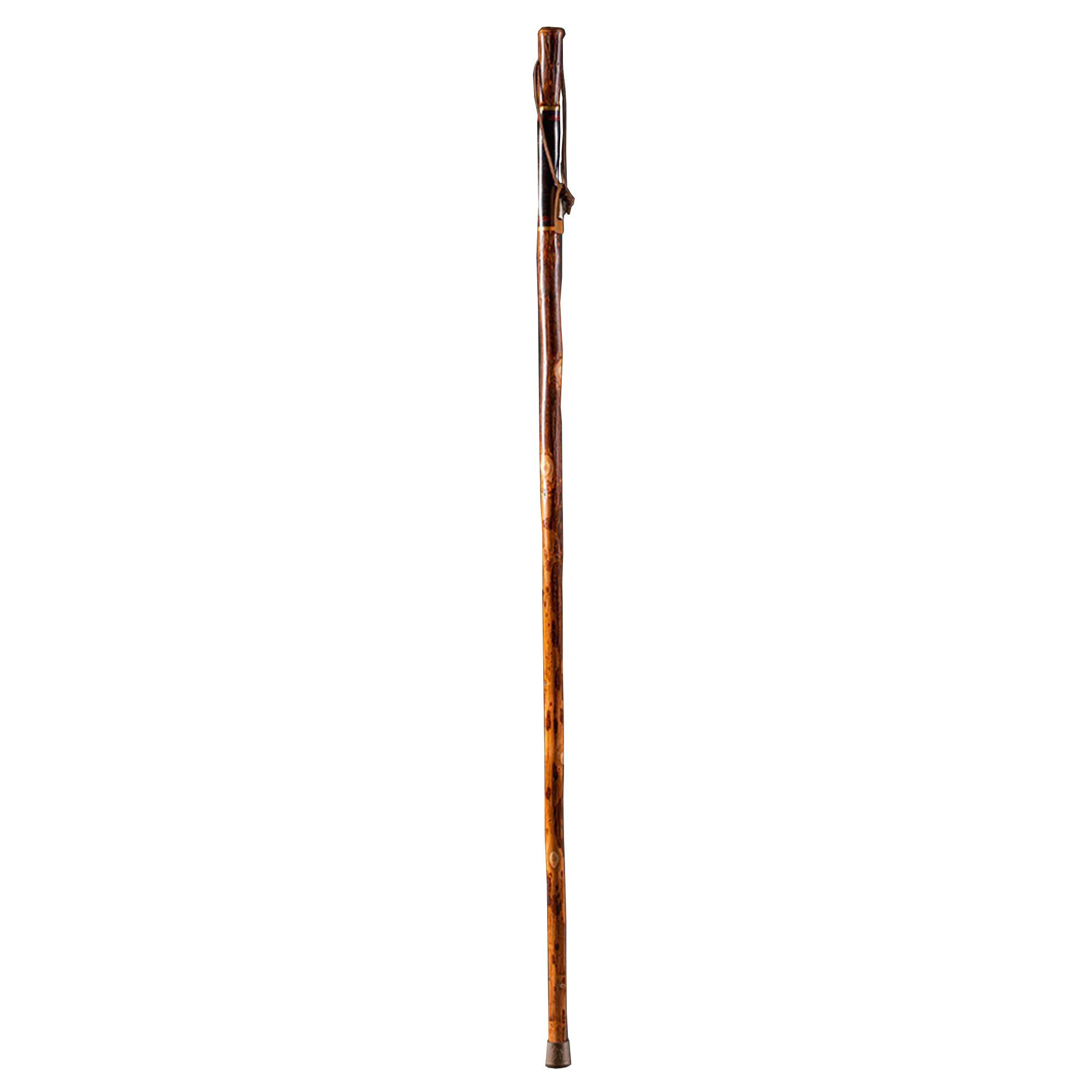 Mabis Healthcare - 602-3000-1170 Brazos™ Exotic Leather Safari Hickory Rustic Walking Stick