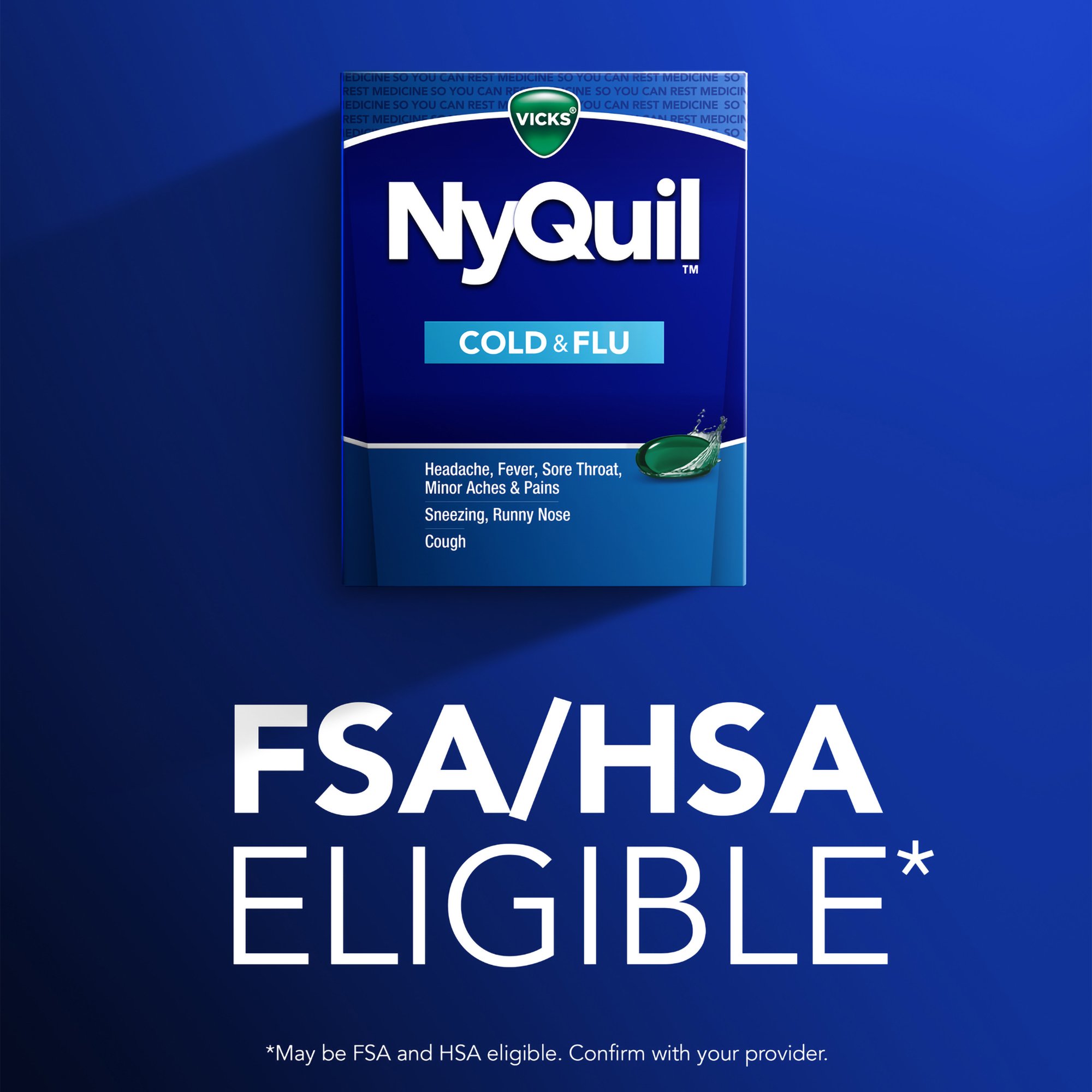 Procter & Gamble 37000055716 - Vicks NyQuil Cold & Flu LiquiCaps - 1/Carton