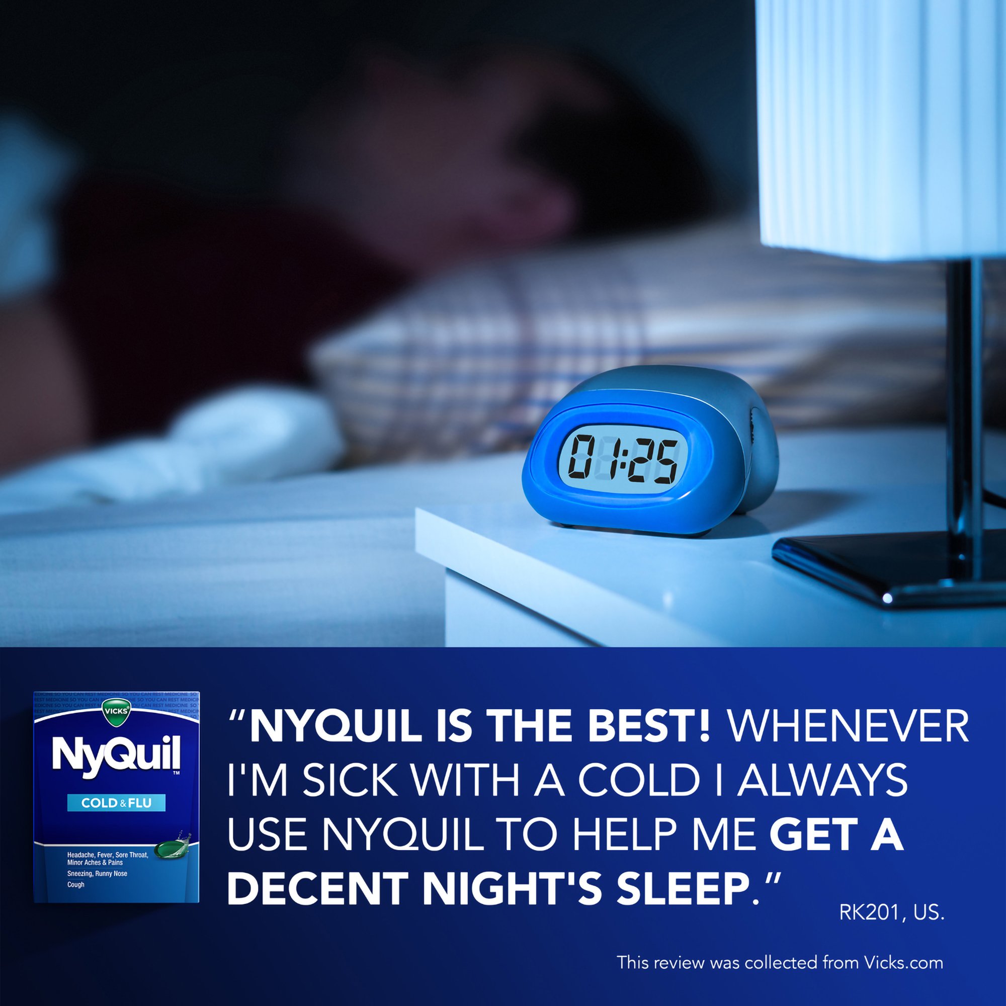 Procter & Gamble 37000055716 - Vicks NyQuil Cold & Flu LiquiCaps - 1/Carton