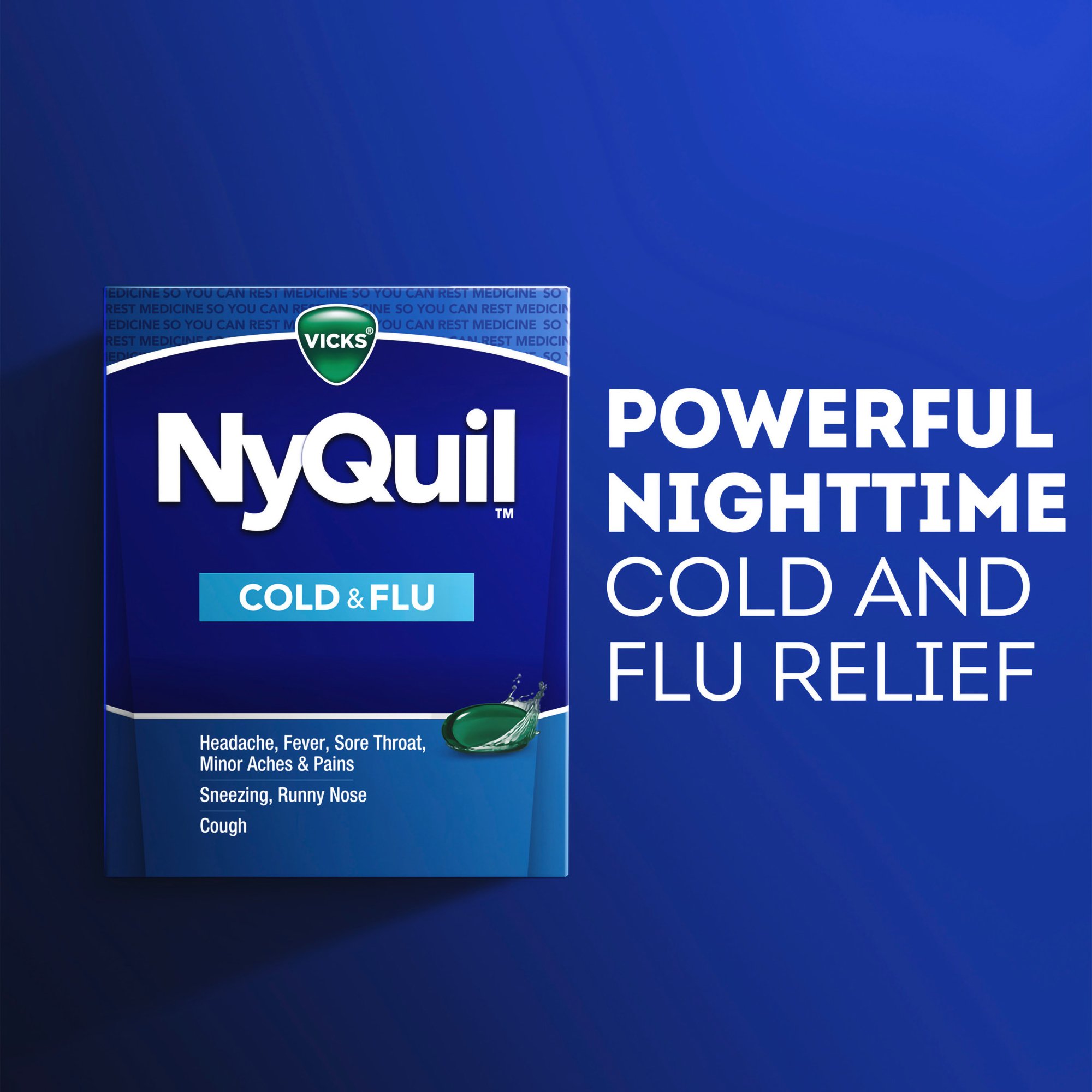 Procter & Gamble 37000055716 - Vicks NyQuil Cold & Flu LiquiCaps - 1/Carton