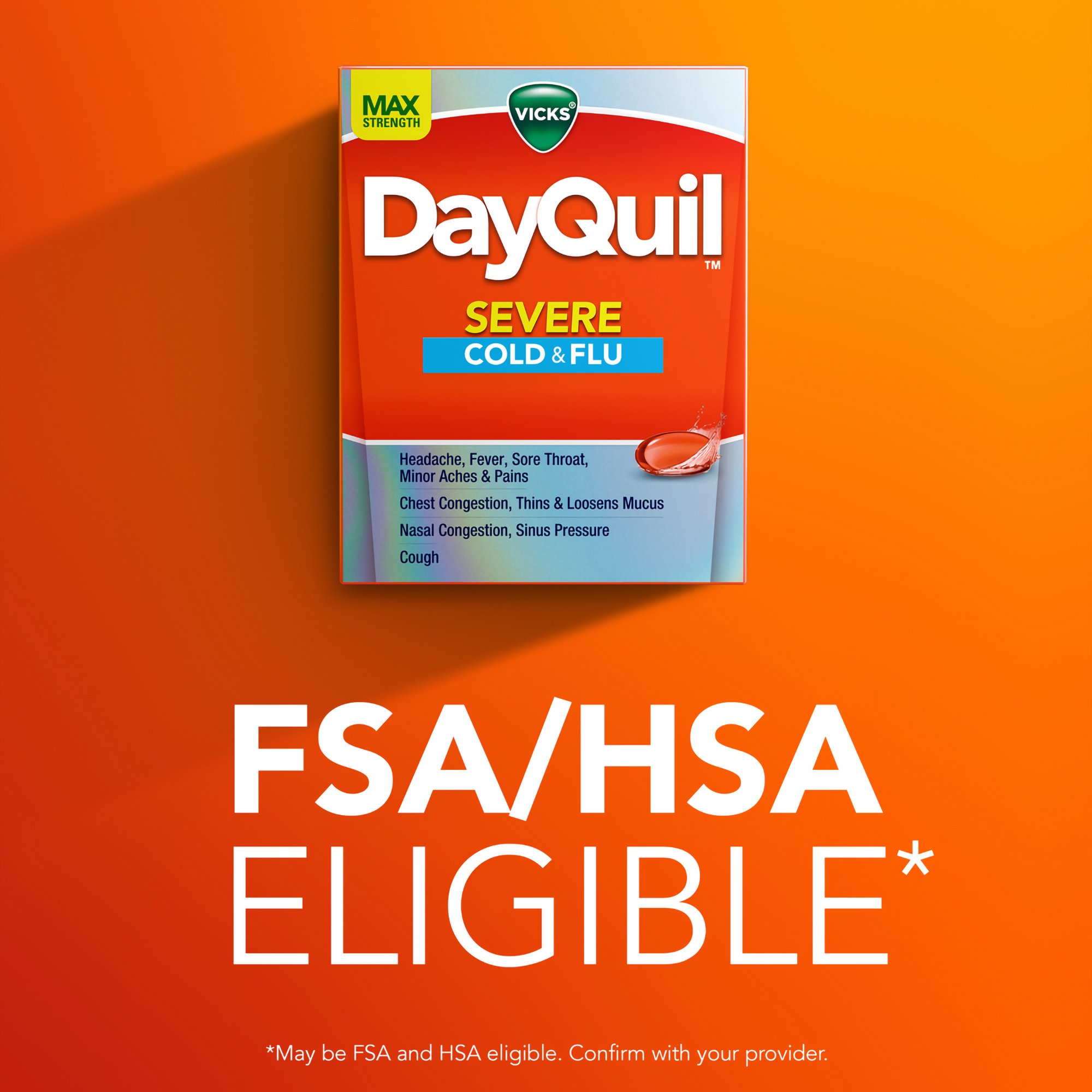 Procter & Gamble 37000051724 - Vicks DayQuil Severe Cold & Flu LiquiCaps - 1/Carton