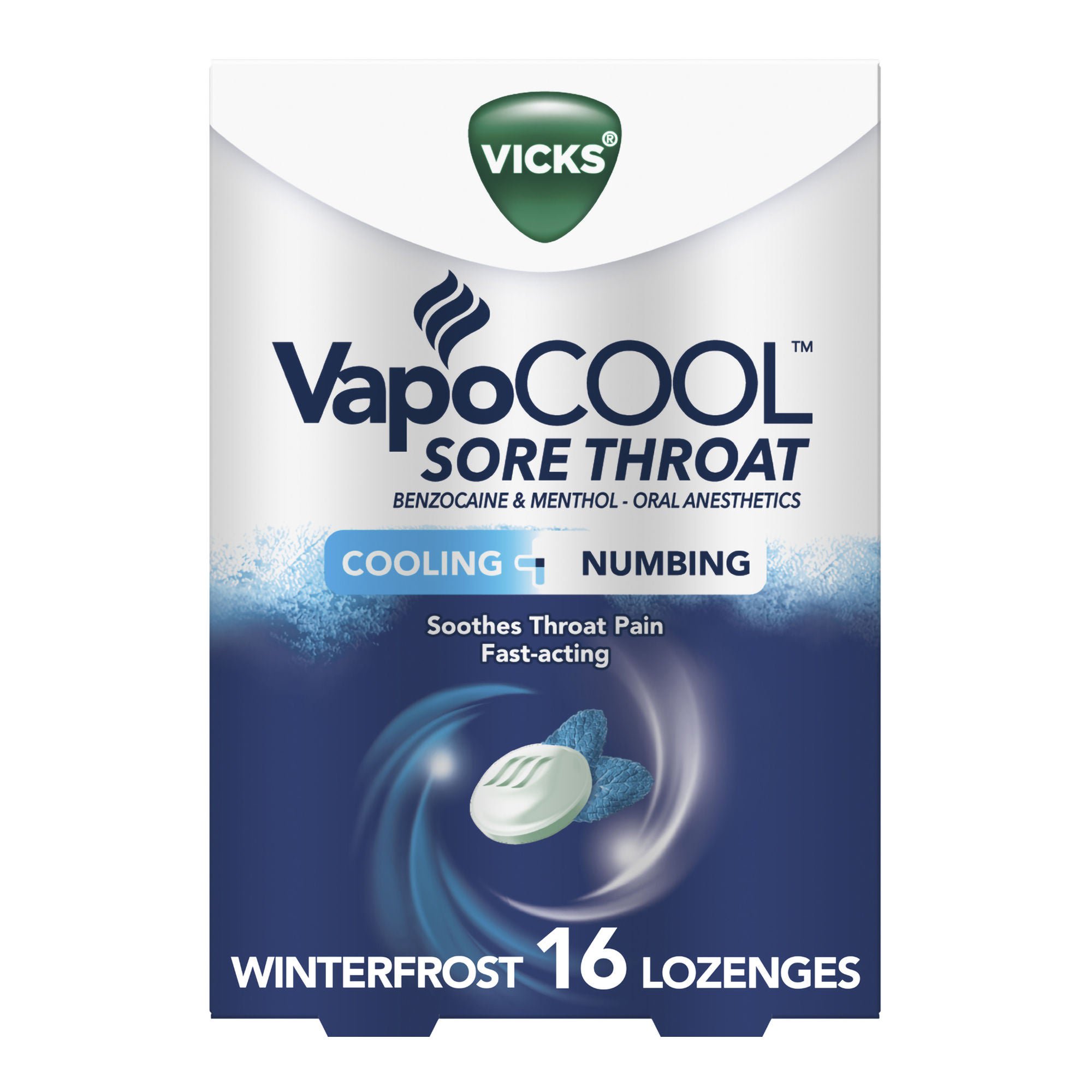 Procter & Gamble - 32390004050 Vicks VapoCool Sore Throat Lozenges Winterfrost