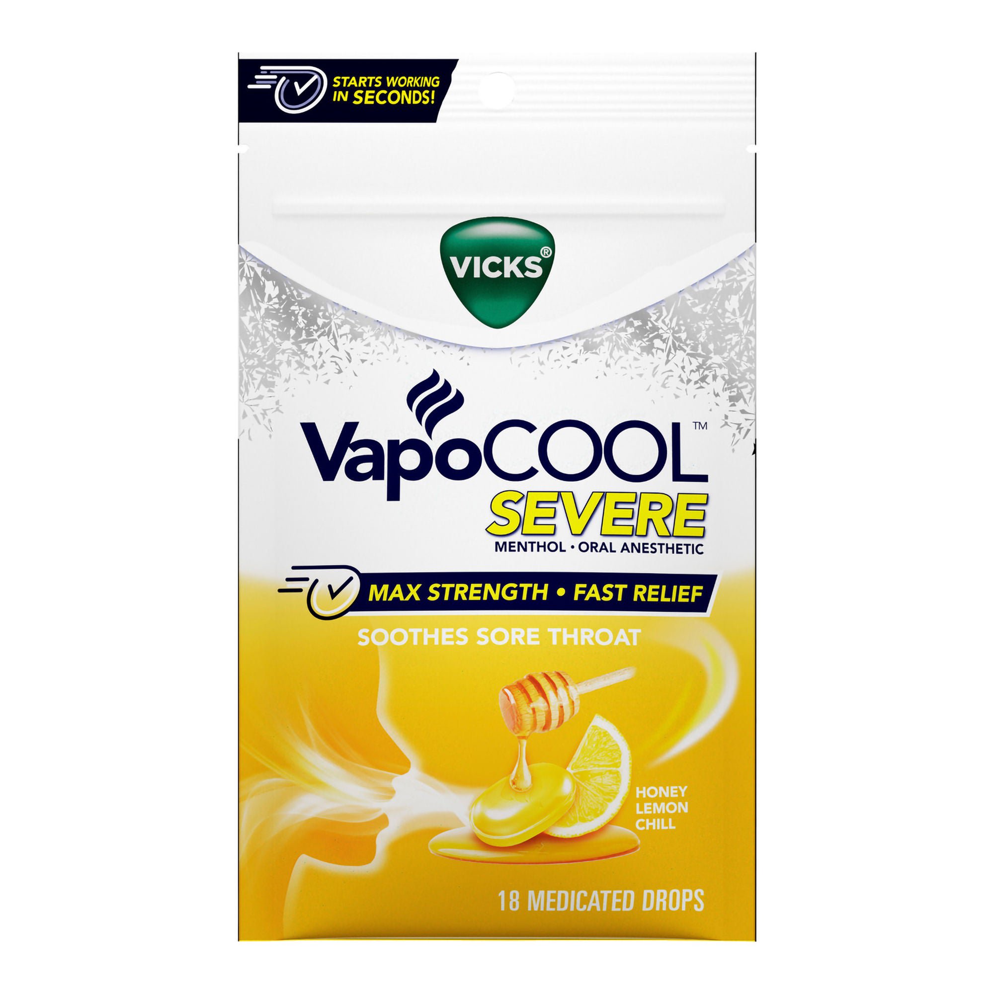 Procter & Gamble - 32390004129 Vicks VapoCool Severe Menthol Oral Anesthetic Drops Honey Lemon Chill