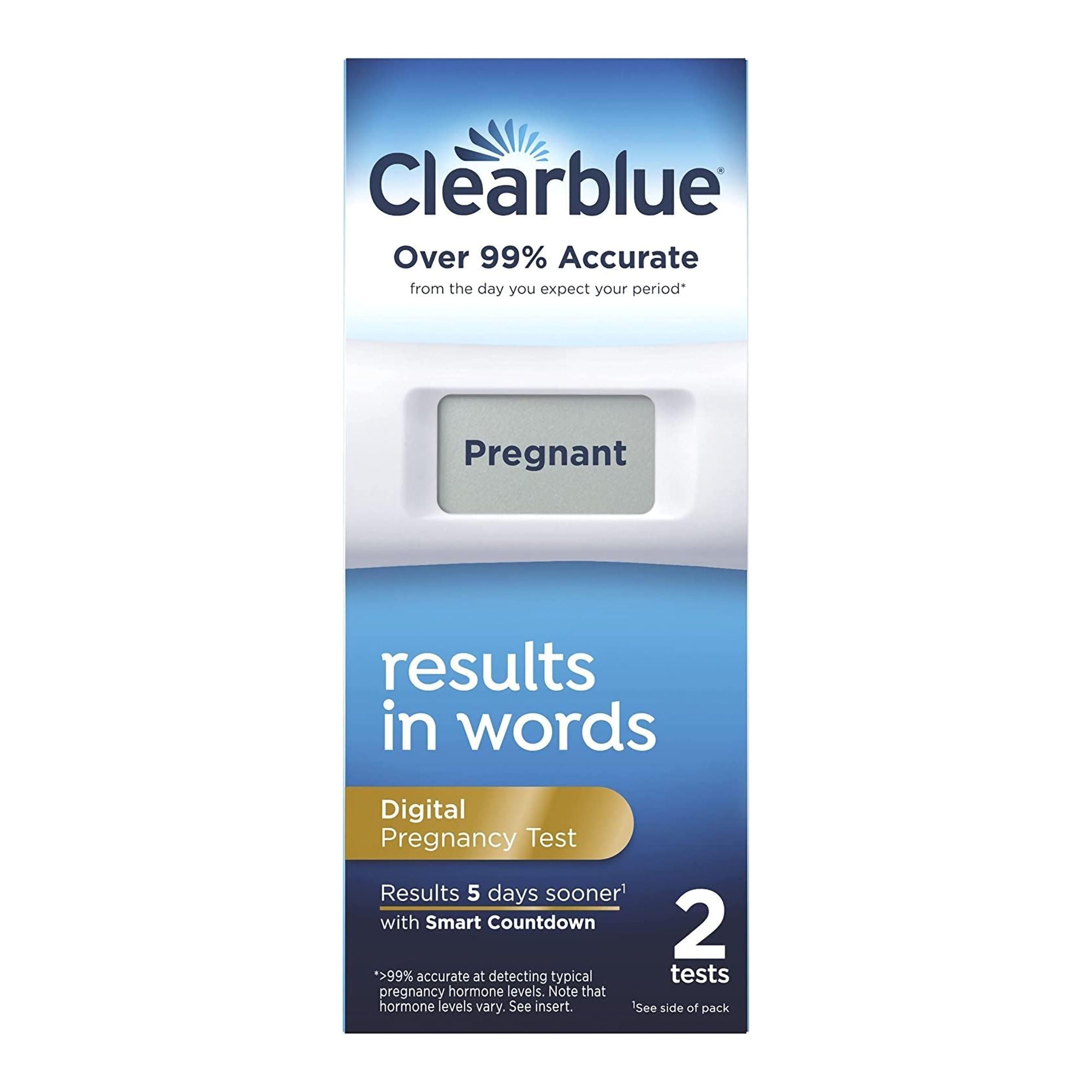 Procter & Gamble - 63347200290 Reproductive Health Test Kit Clearblue® hCG Pregnancy Test 2 Tests CLIA Waived