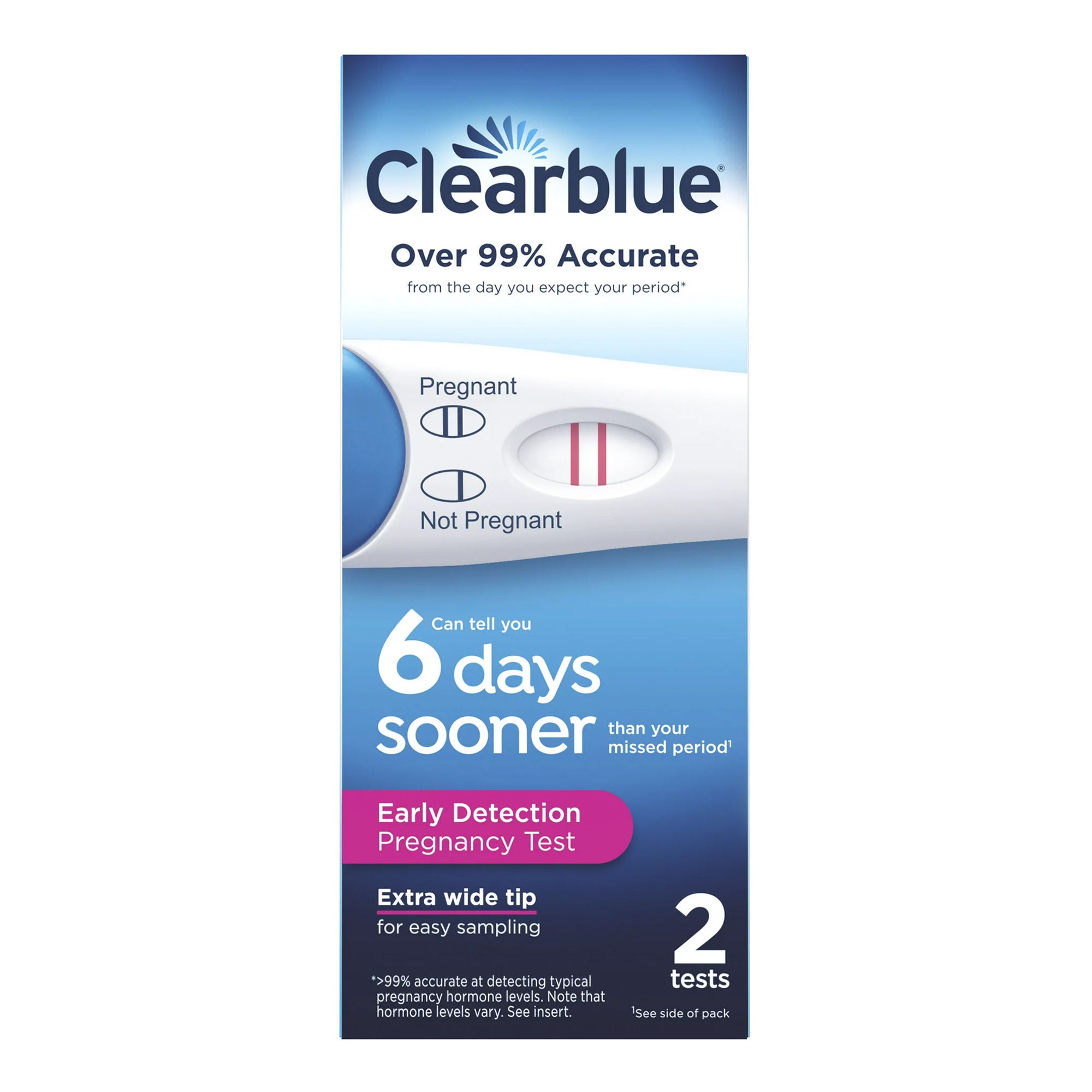 Procter & Gamble - 63347260193 Reproductive Health Test Kit Clearblue® hCG Pregnancy Test 2 Tests CLIA Waived