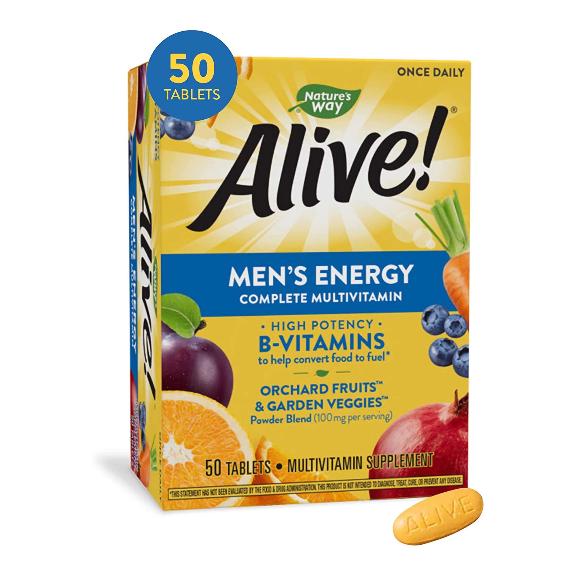 Natures Way Brands LLC - 03367413660 Nature's Way Alive!® Men's Energy Complete Multi-Vitamin Tablets