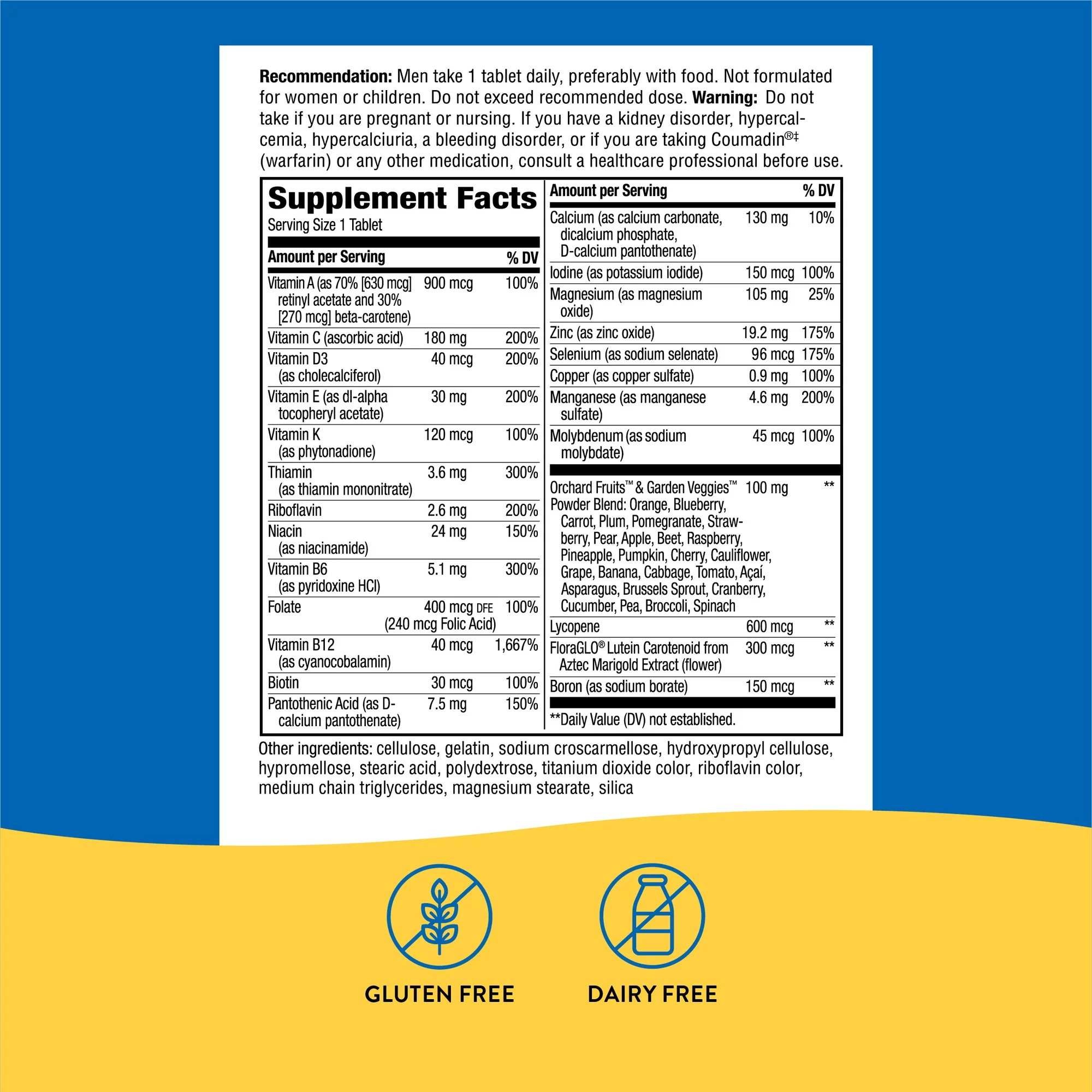Nature's Way Brands LLC 03367413661 - Nature's Way Alive!® Men's 50+ Multi-Vitamin Multi-Mineral Tablets - 50/Box