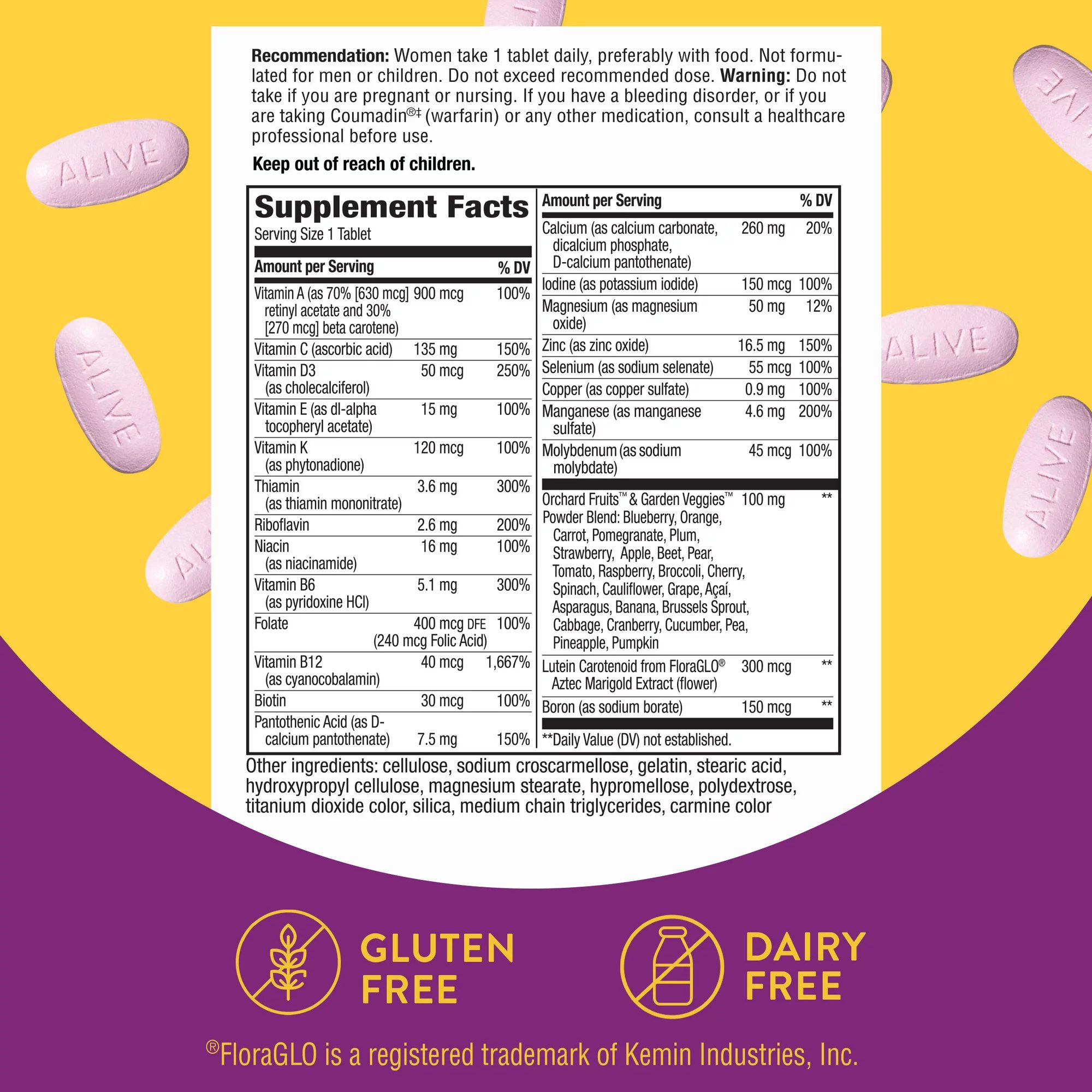 Nature's Way Brands LLC 03367413662 - Nature's Way Alive!® Women's 50+ Complete Multivitamin Tablets - 50/Box