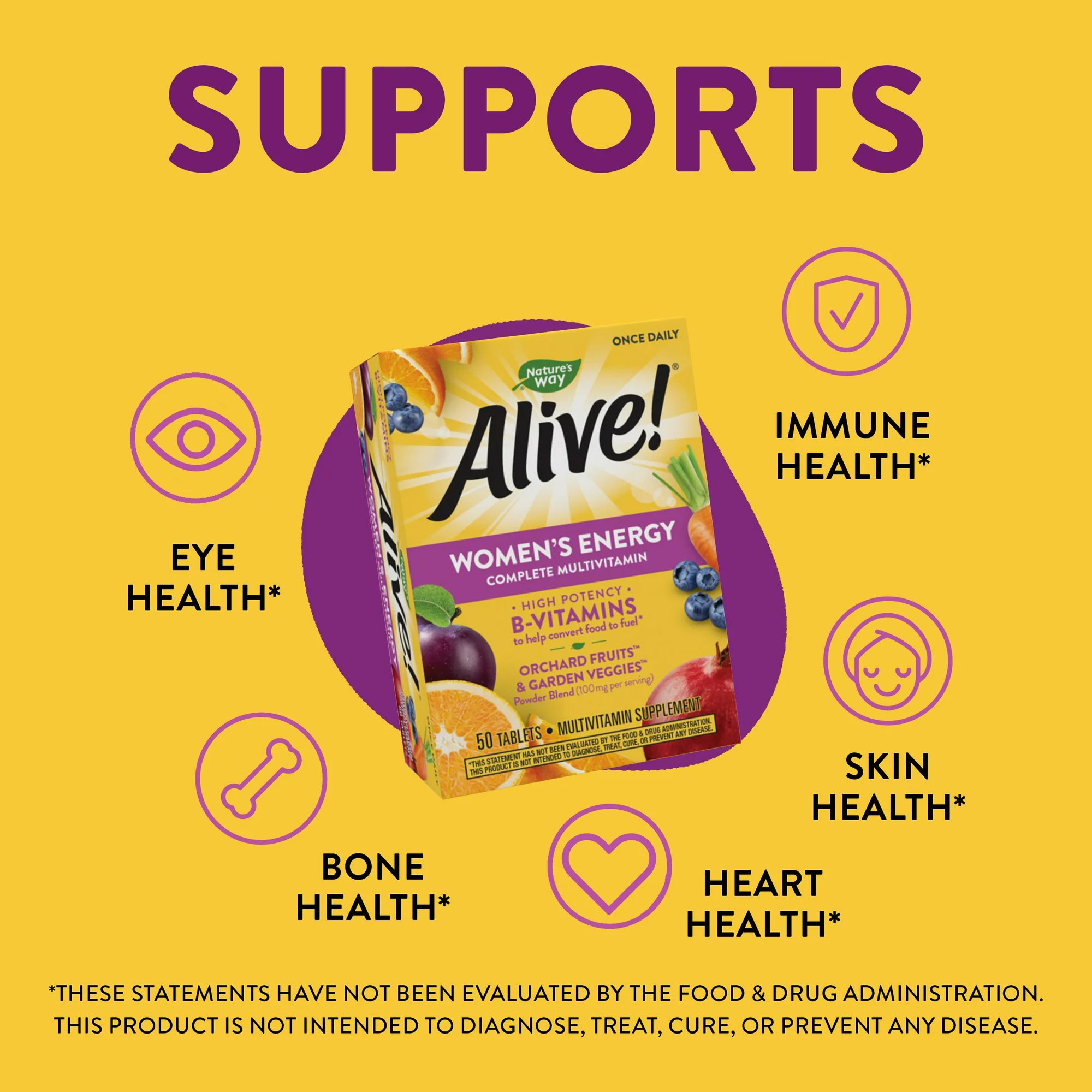 Nature's Way Brands LLC 03367413663 - Nature's Way Alive!® Women's Energy Complete Multivitamin Tablets - 50/Box