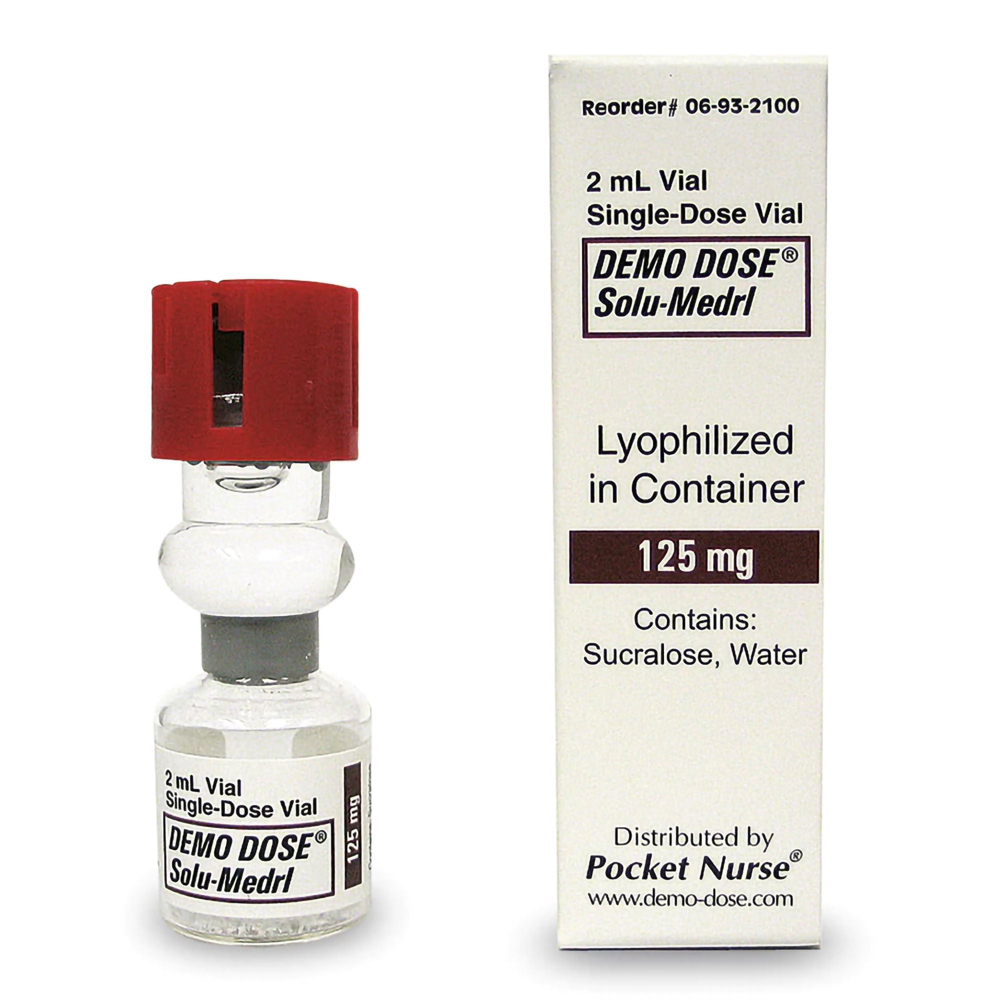 Nasco Healthcare - PN01086 Clinical Training Medication Demo Dose® Solu-Medrl Liquid Vial 3 mL / 125 mg