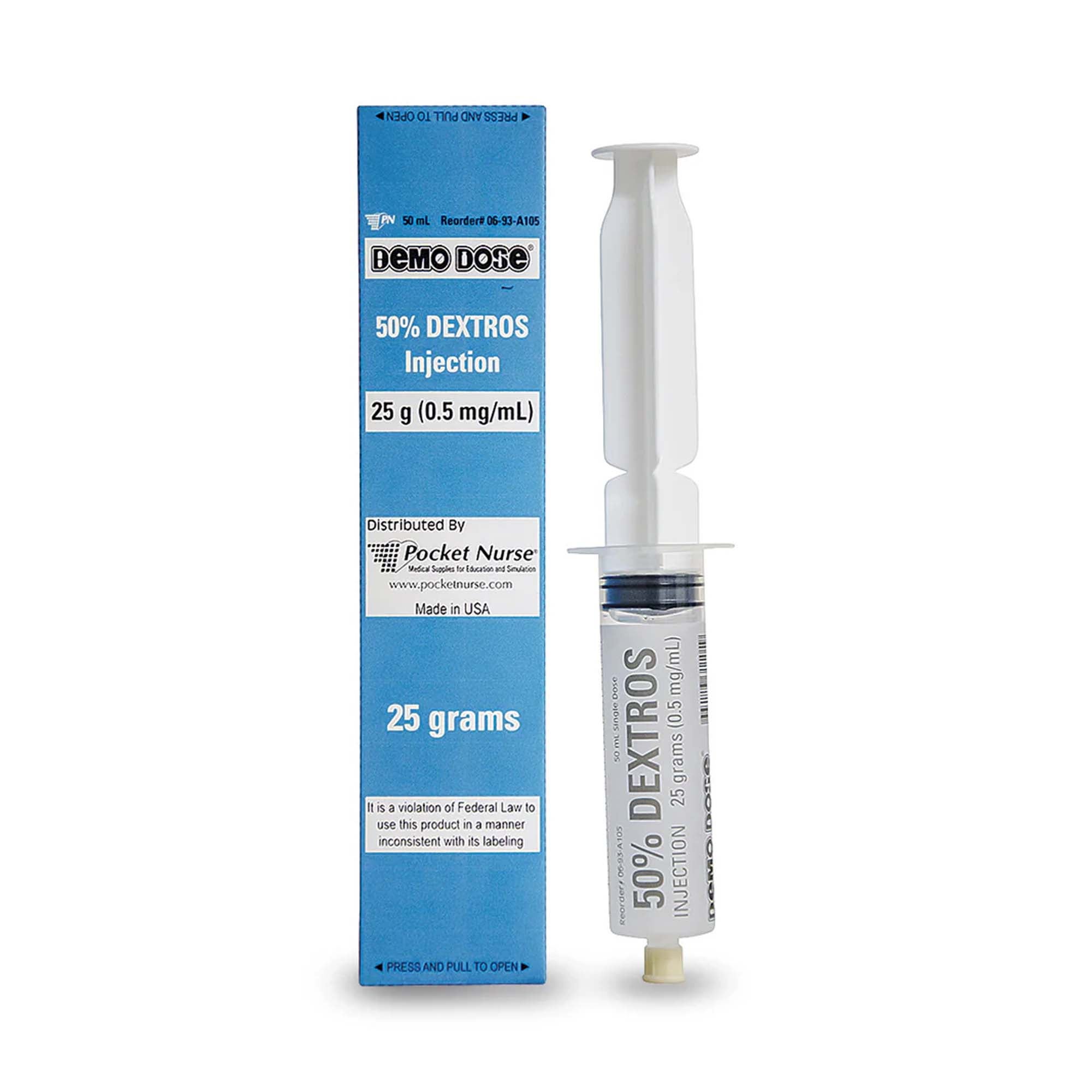 Nasco Healthcare - PN01074 Clinical Training Medication Demo Dose® 50% DEXTROS Liquid Syringe 50 mL