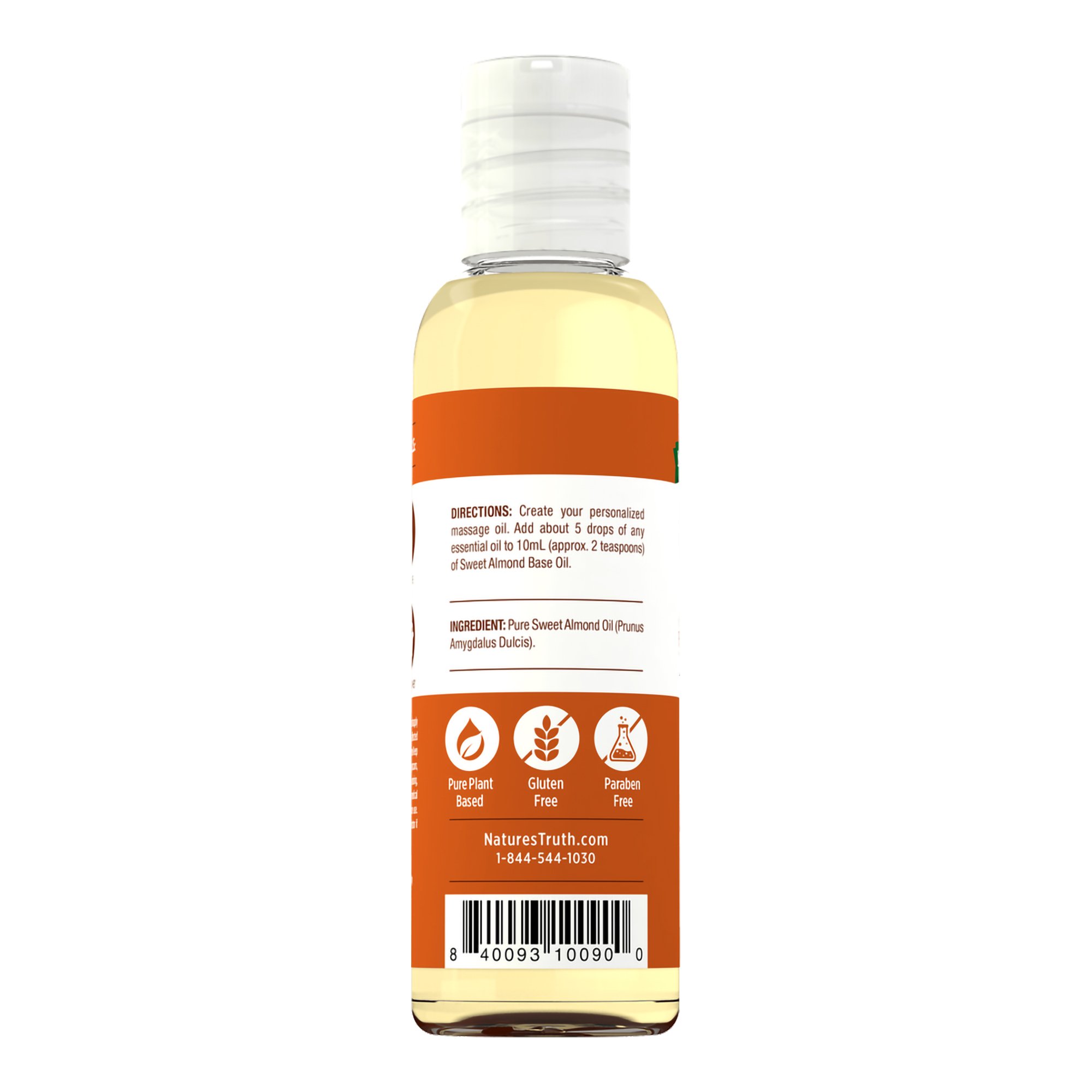 Piping Rock Health Products 84009310090 - Nature's Truth Sweet Almond Skin Care Oil - 1/Each