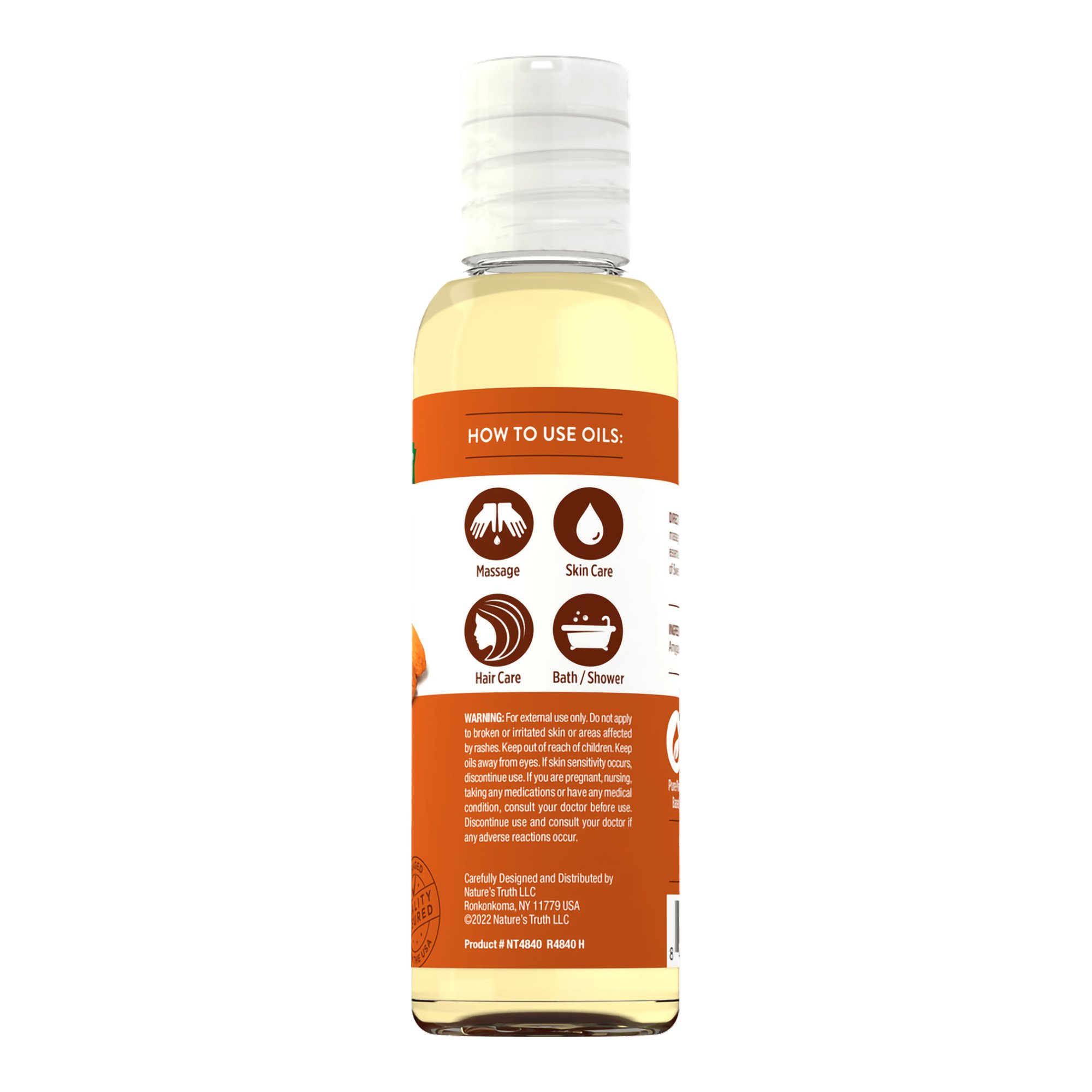 Piping Rock Health Products 84009310090 - Nature's Truth Sweet Almond Skin Care Oil - 1/Each