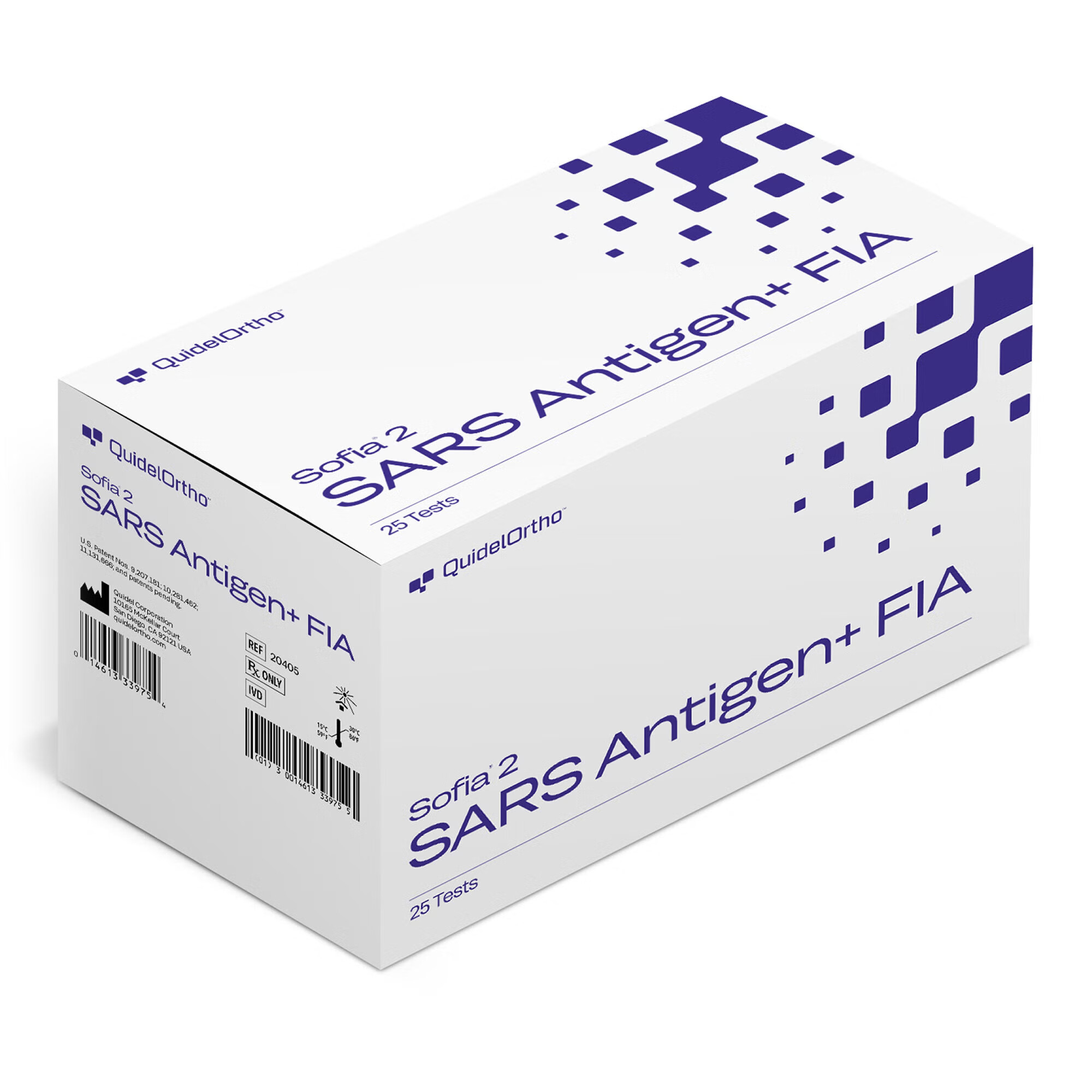 Quidel - 20405 Respiratory Test Kit Sofia® 2 SARS Antigen+ 25 Tests CLIA Waived