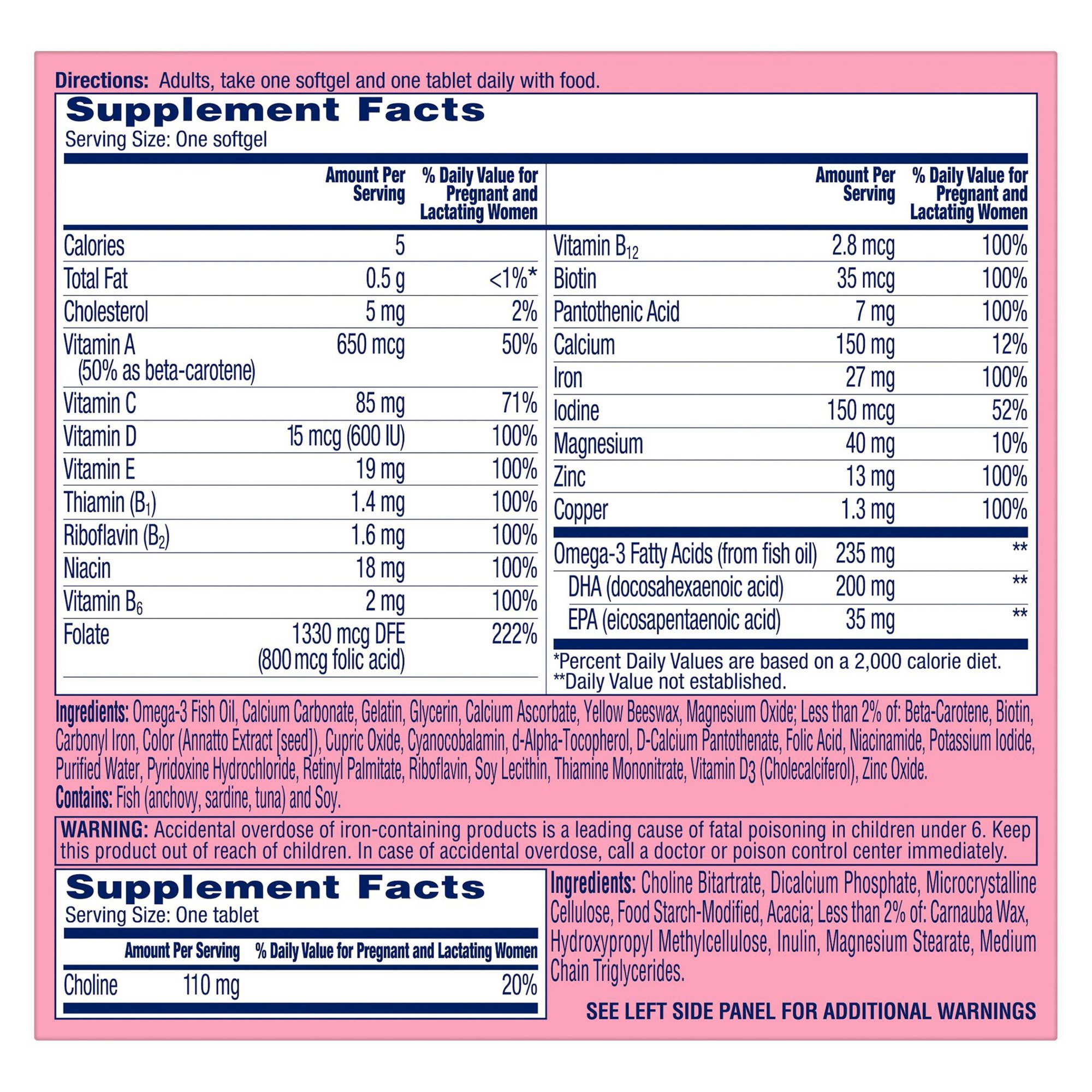 Bayer 1650058657 - One A Day Prenatal Advanced Softgels and Tablets - 1/Bottle