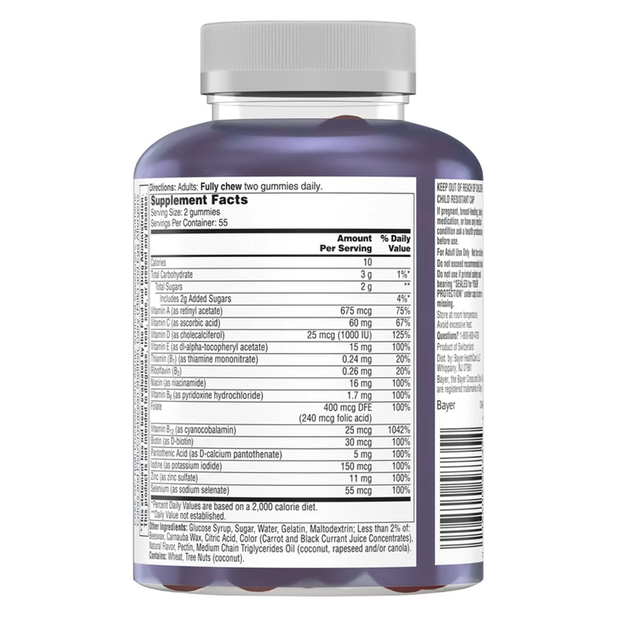Bayer 1650058735 - One A Day Advanced Multivitamin Men's 50+ Gummies - 1/Bottle