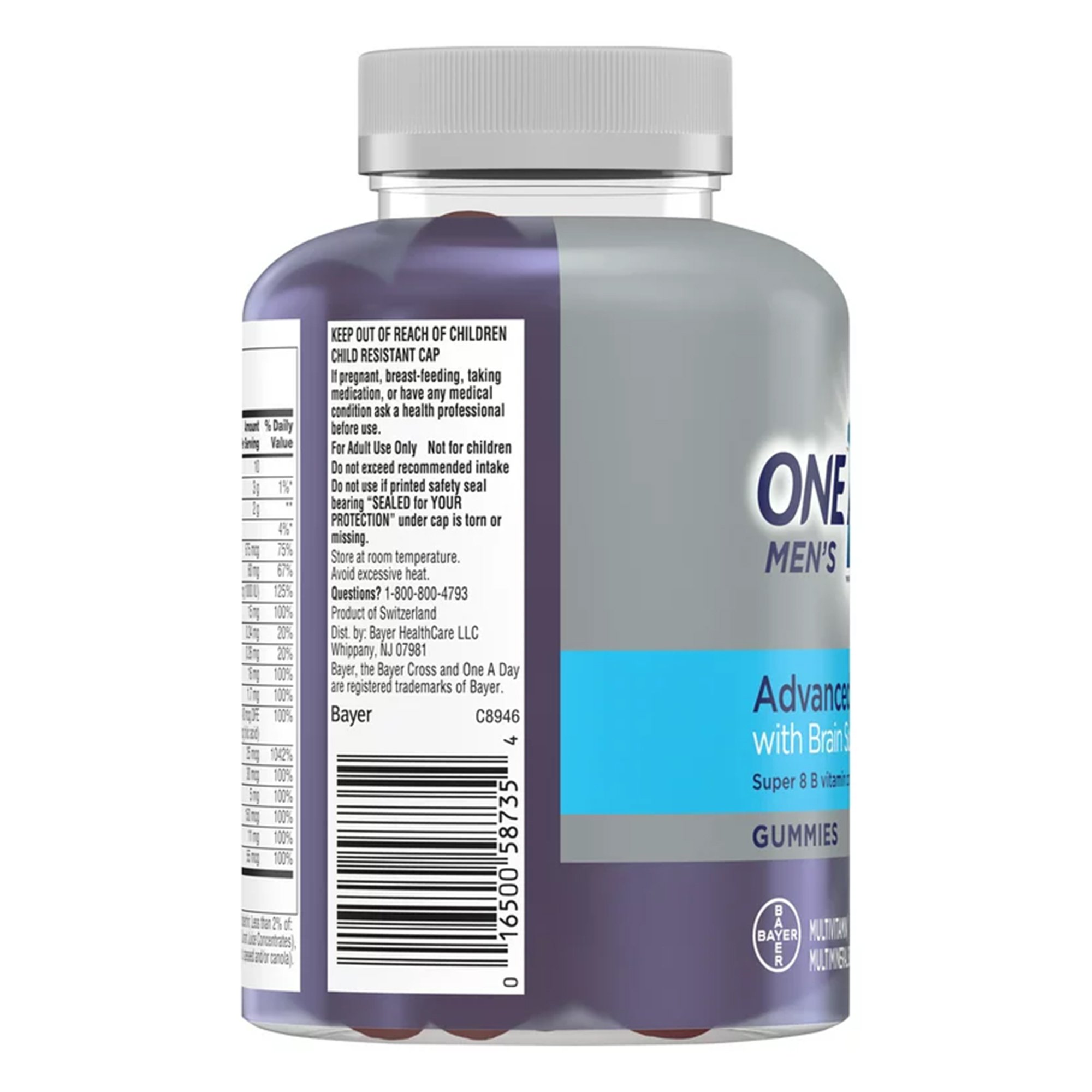 Bayer 1650058735 - One A Day Advanced Multivitamin Men's 50+ Gummies - 1/Bottle