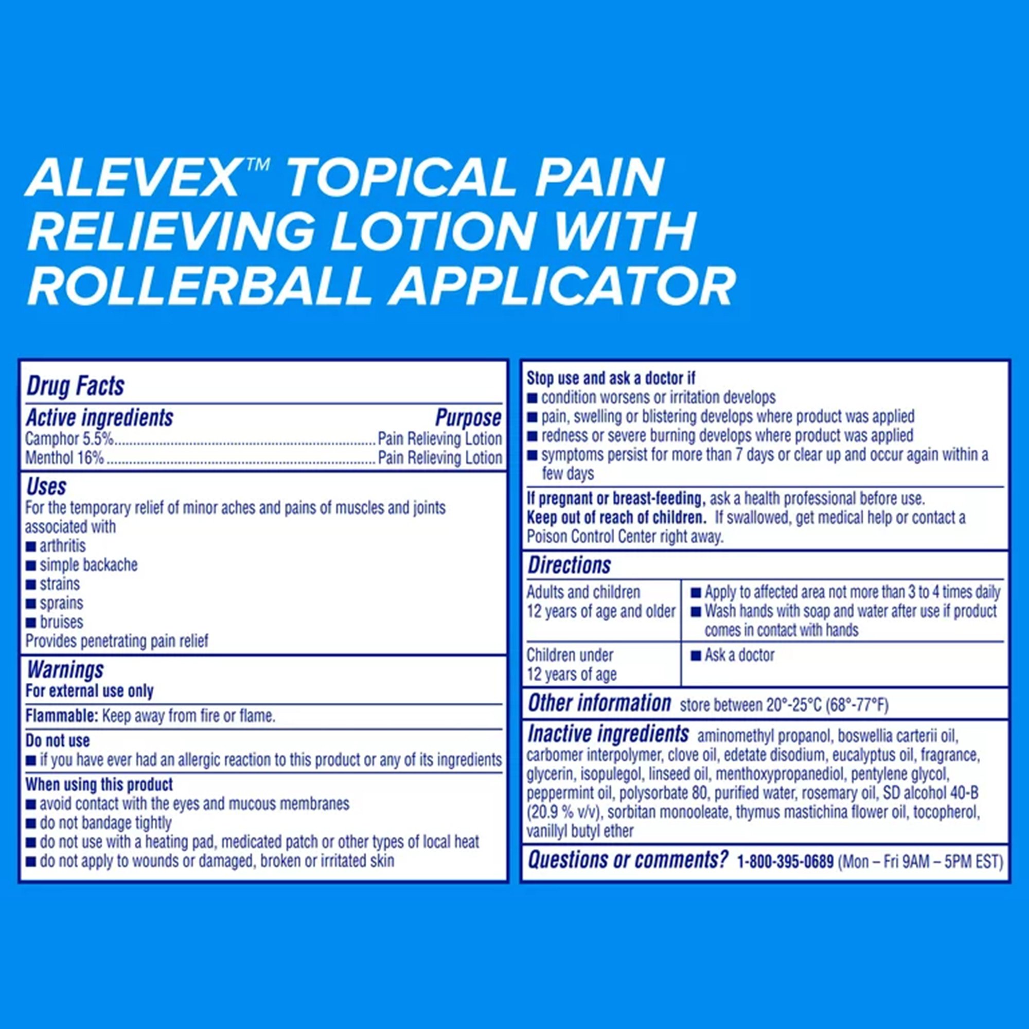 Bayer 00280005001 - Aleve X Pain Relieving Lotion Max Strength Menthol, 2½-ounce roll-on bottle - 1/Each